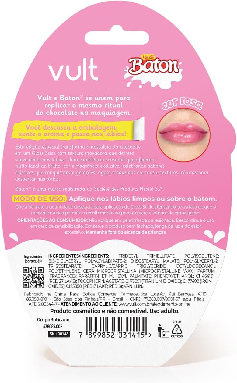 Vult e Baton Gloss Stick Rosa 2g - Imagem 5