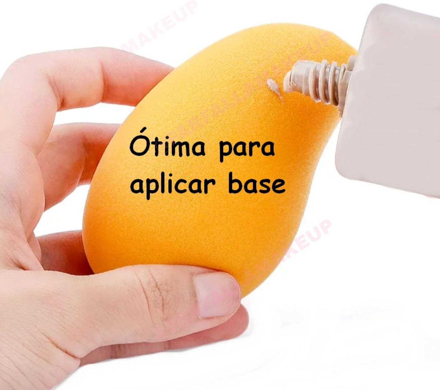 2 UNIDADES Esponja de Maquiagem em Formato de Gota, mango, manga, Amarelo, para Aplicação de Base - Imagem 4