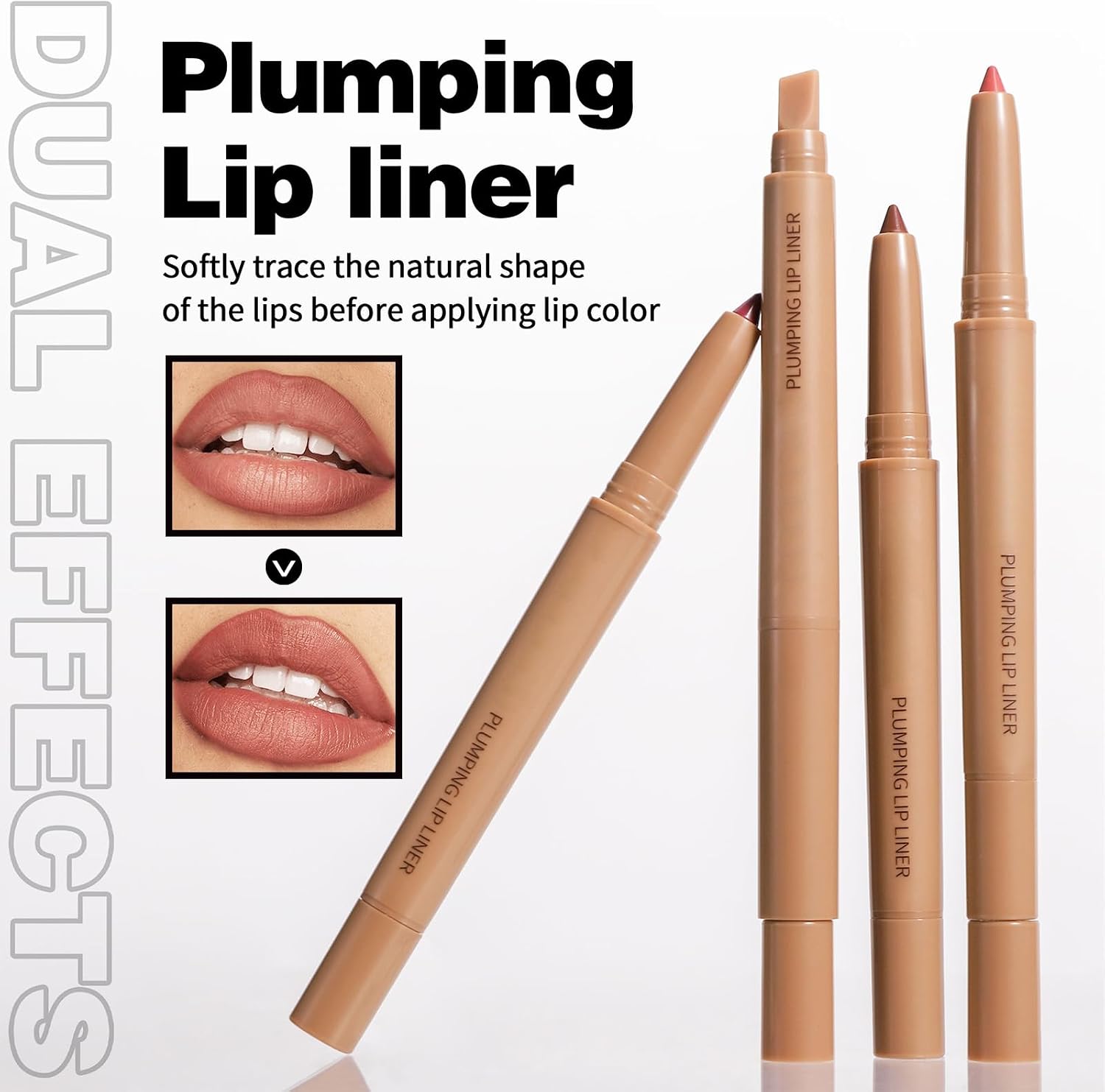 Lápis delineador labial batom fosco com borrão (01 rosa salmão) - Imagem 3