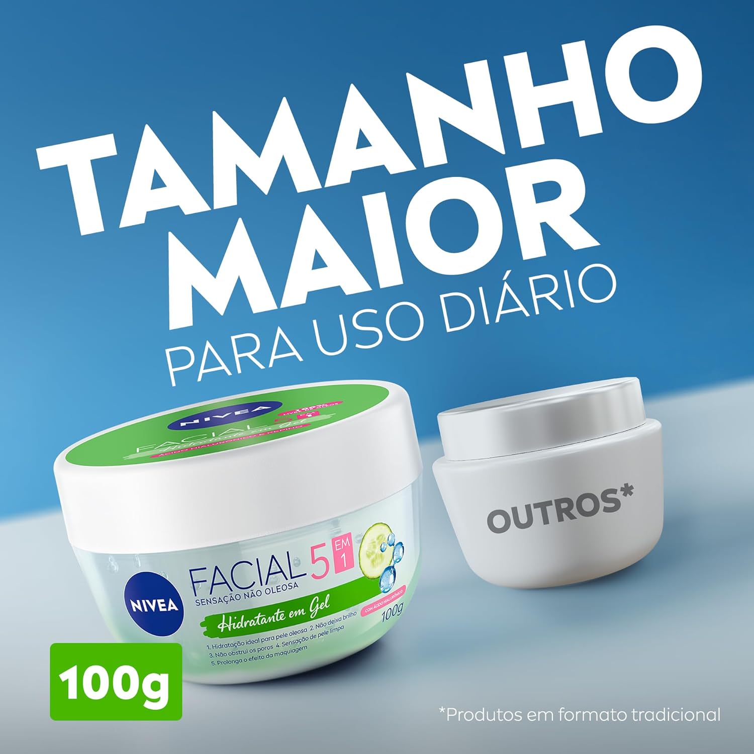 NIVEA Hidratante Facial em Gel Ultraleve 7 em 1 100g, Hidratação Intensa 48h, Prepara para Maquiagem, Sensação Refrescante, Cuidado Facial - Imagem 7