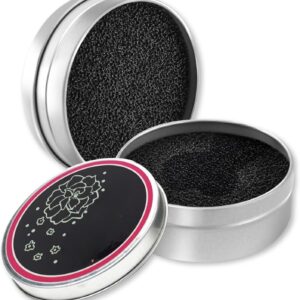 Kit 2 Esponjas de Limpeza a Seco para Pincéis de Maquiagem em Lata Metálica – Remove Cor Instantaneamente, Ideal para Sombra, Blush e Olhos, Portátil e Reutilizável