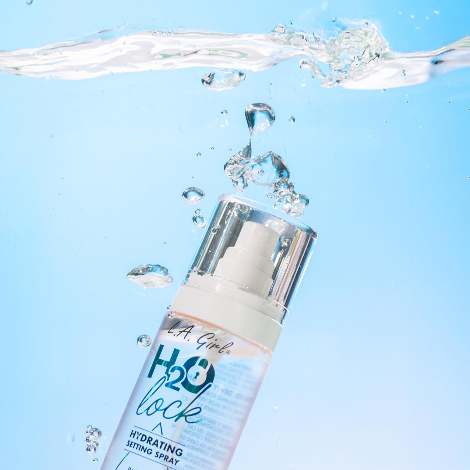 L.A. Girl Spray H2O Lock Setting Spray, hidratante bifásico para maquiagem com Aloe Vera, vitamina E, extrato de pepino, acabamento orvalhado, longa duração G97882 - Imagem 8