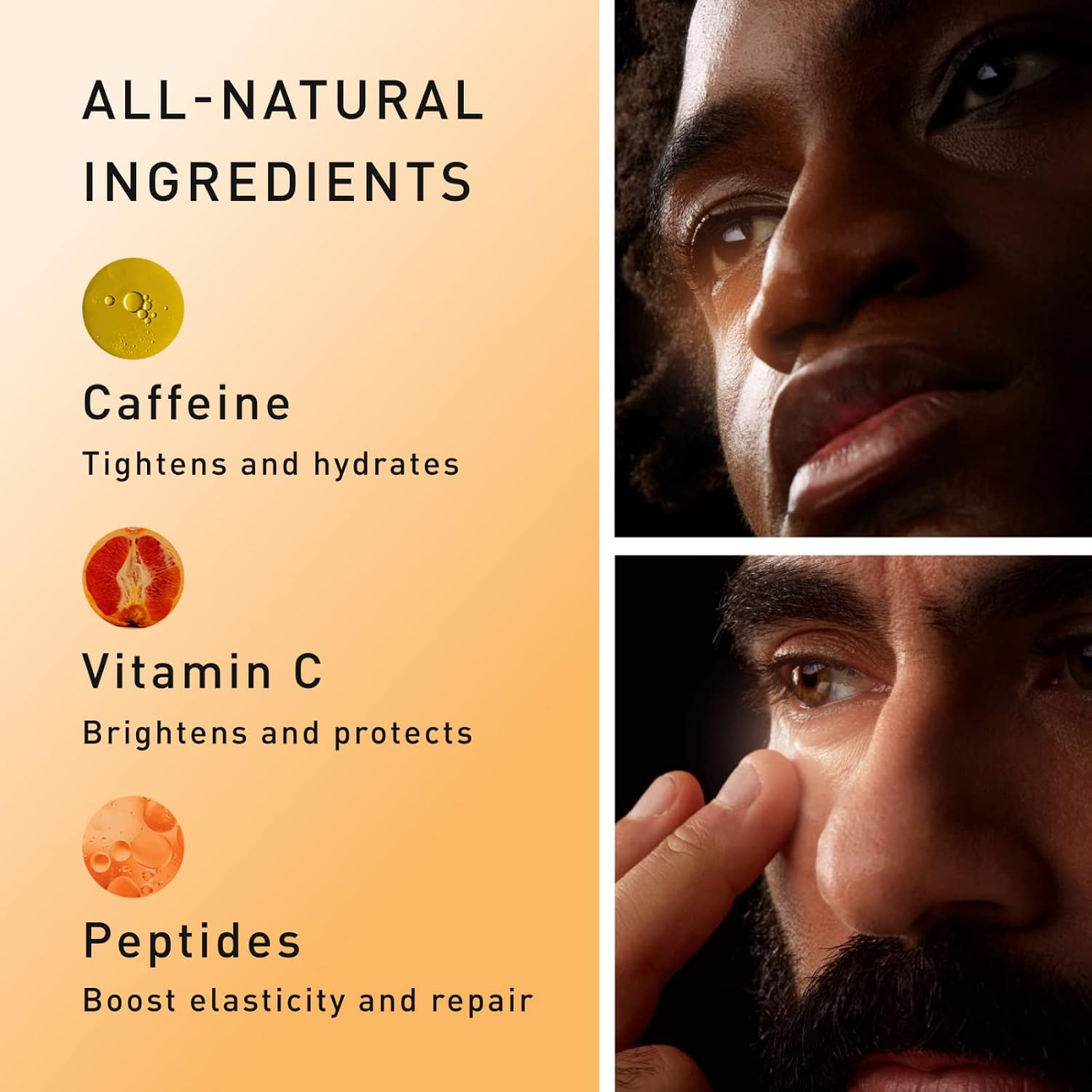 Hawthorne Creme de olhos clareador masculino para olheiras. Tratamento sob os olhos para homens. Reduza o inchaço, bolsas oculares e rugas com cafeína natural, pepino, peptídeos e vitamina C. 8,5 g - Imagem 3