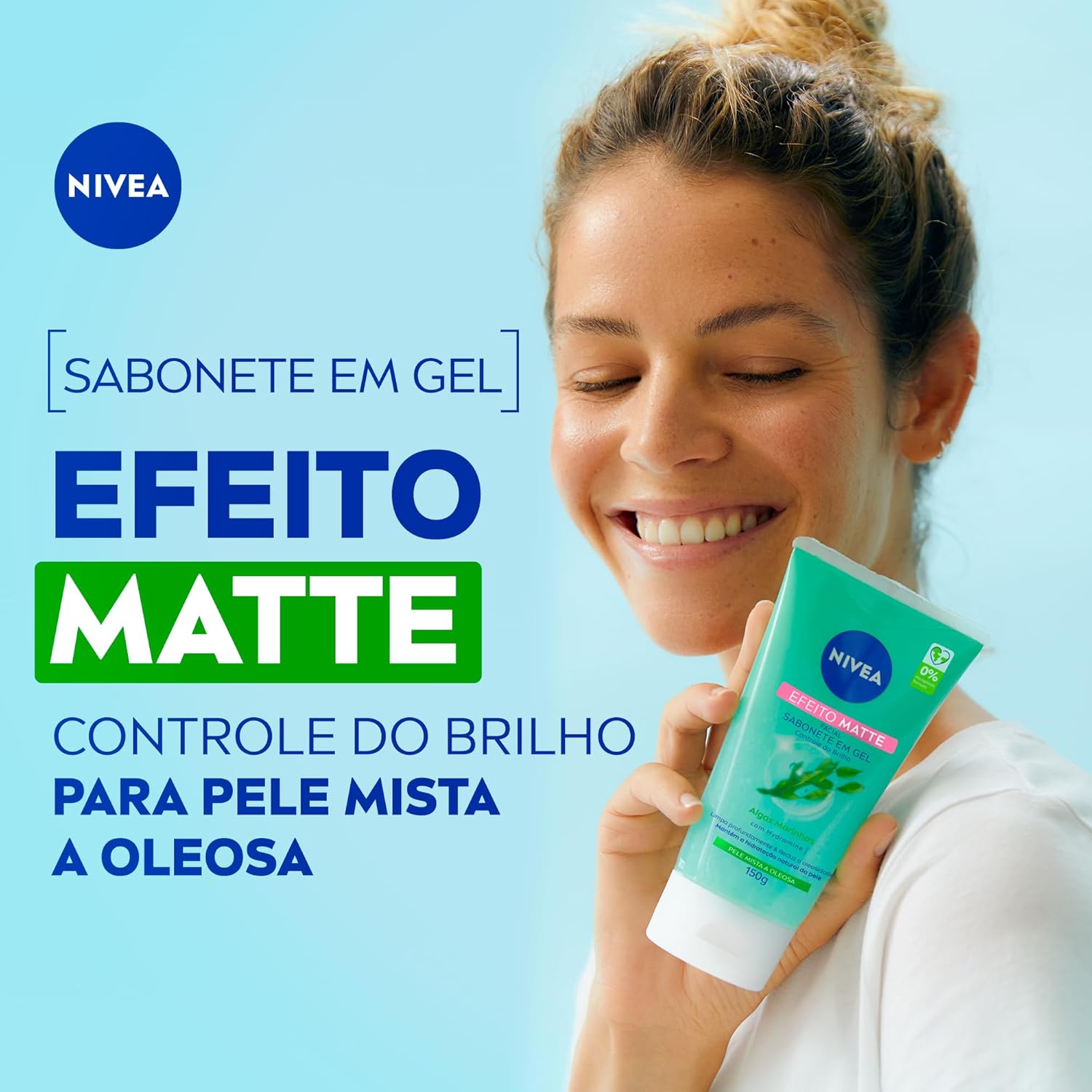 NIVEA Sabonete Facial em Gel Purificante Efeito Matte 150g, Limpeza Profunda, Controla Oleosidade, Poros Limpos, Pele Mista e Oleosa - Imagem 2