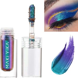 MAKI YIKA Liquid Eyeshadow, Chameleon Metallic Eyeshadow Color Shifting, Highly Pigmented, Long Lasting With No Creasing Multichrome Glitter Eye Looks (#3 Dawn)
