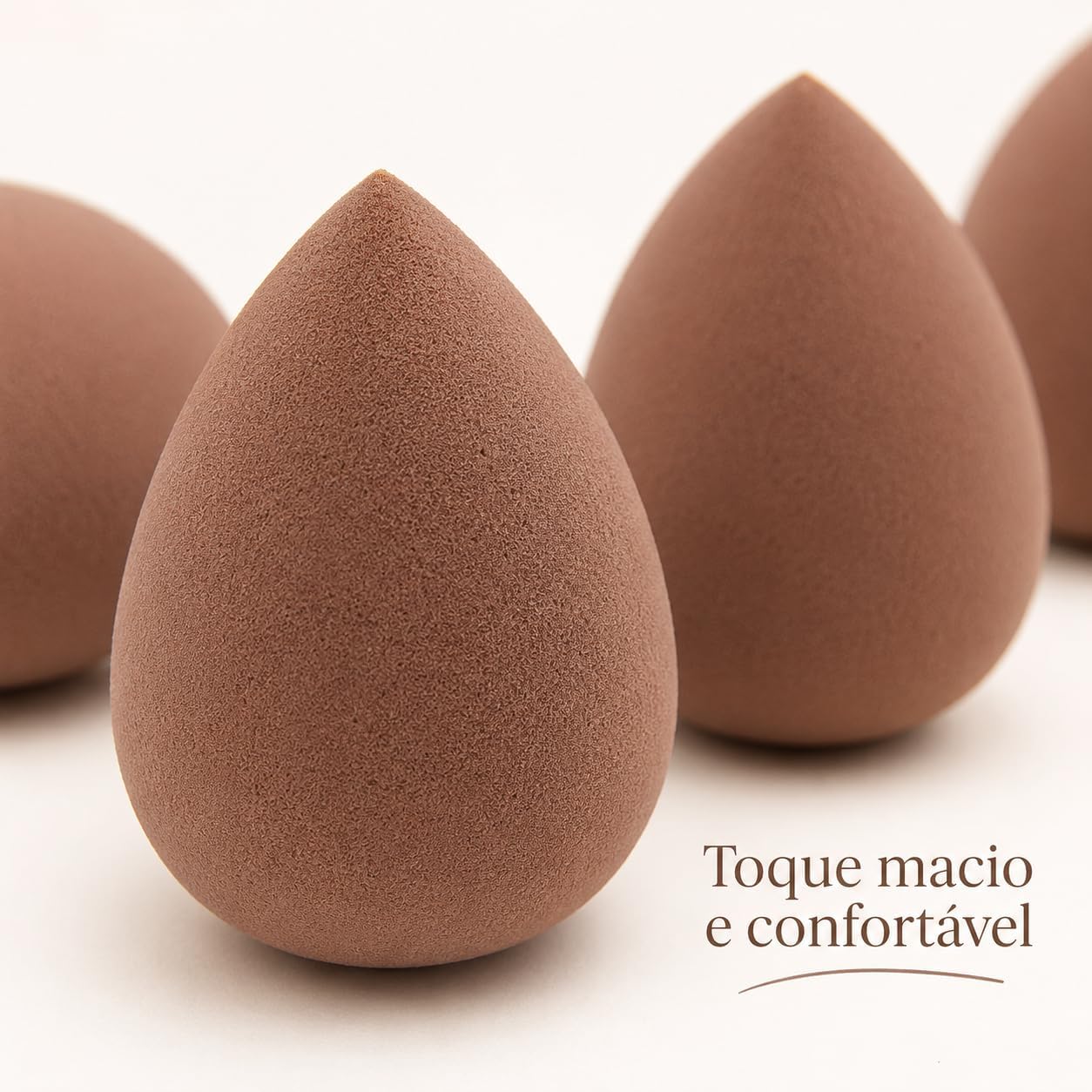Kit Esponja de Maquiagem Gota Bege Marrom Claro Escuro Esponja Multiuso para Base Corretivo Pó e Contorno com Acabamento Uniforme (3, Marrom Escuro) - Imagem 7