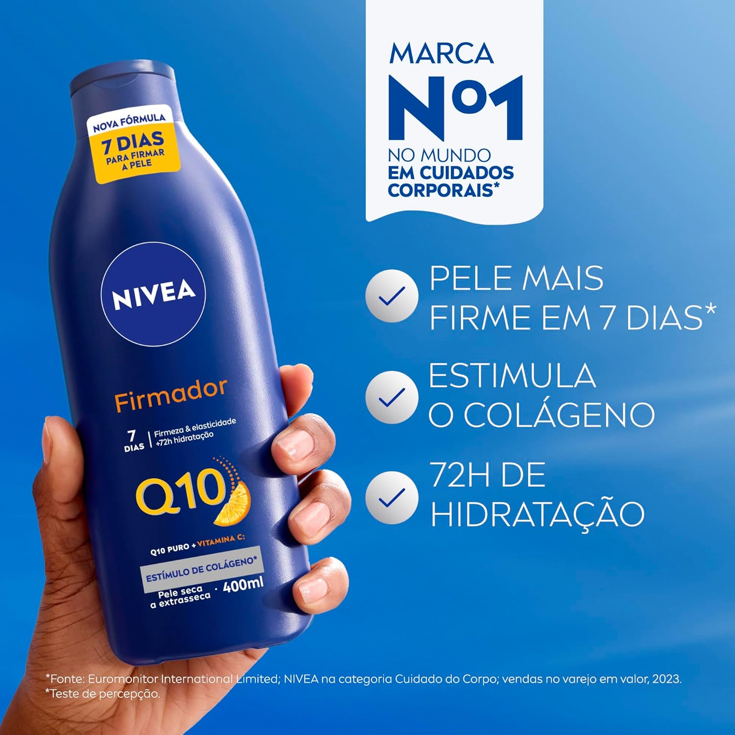 NIVEA Loção Hidratante Firmador Q10 + Vitamina C 400ml, Hidratação Intensa 48h, Pele Firme e Elasticidade, Corporal, Pele Seca e Extrasseca - Imagem 2