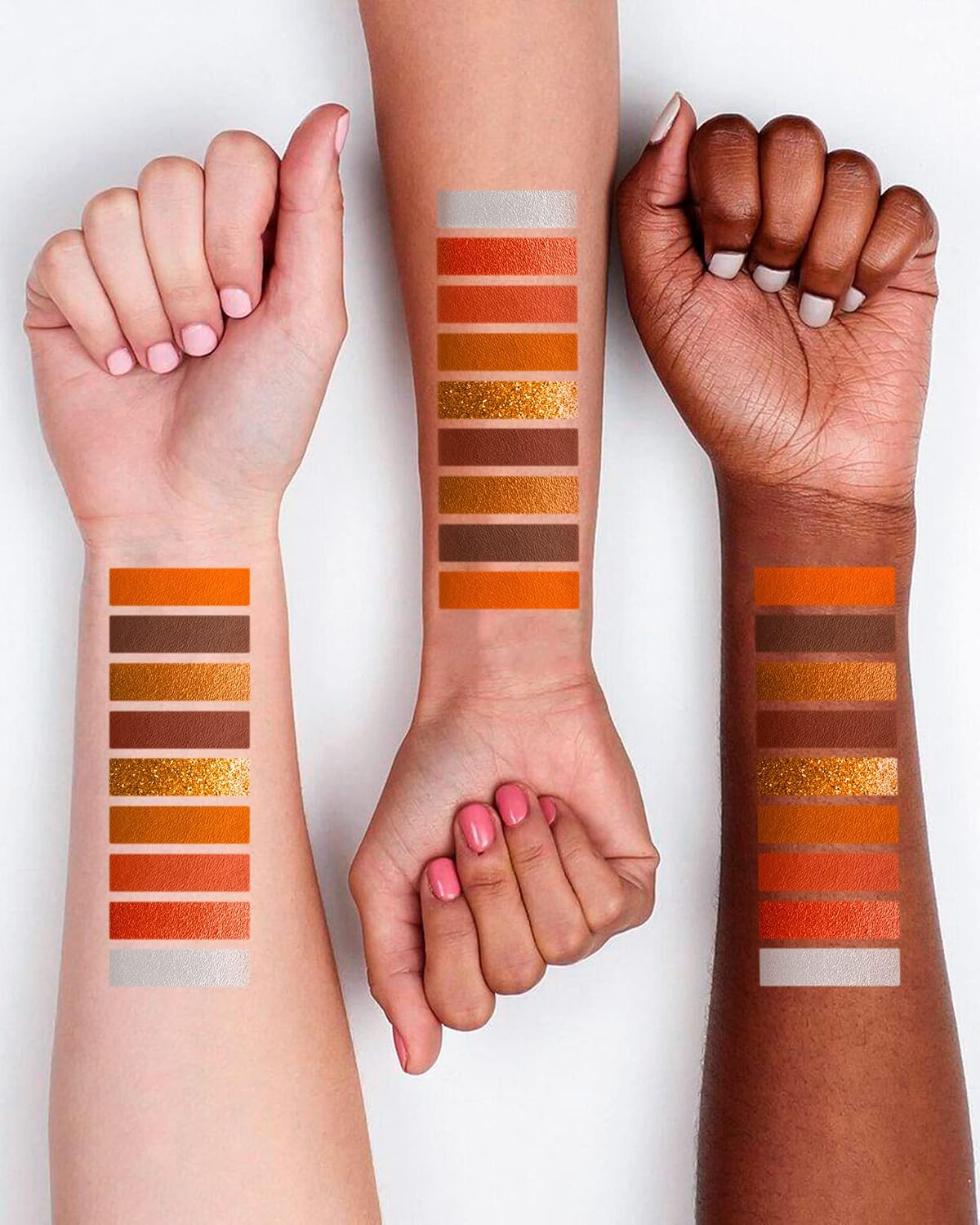 Matte Eyeshadow Palette 9 Colors,Orange Glitter Shimmer Naked Smokey Eye Shadow Blendable Long Lasting High Pigmented Powder Colorful Waterproof Makeup Palettes (#4 Orange) - Imagem 6