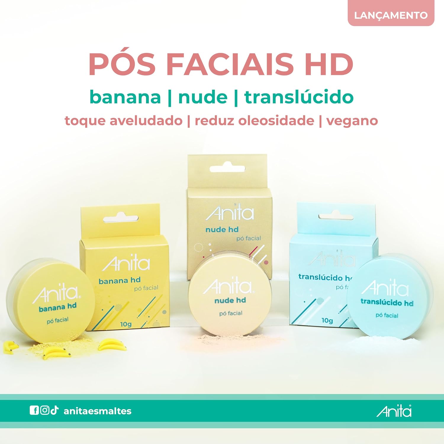 Pó Facial Translúcido HD Vegano Anita - Efeito Matte, Controla Oleosidade e Fixa Maquiagem Profissional - Imagem 5