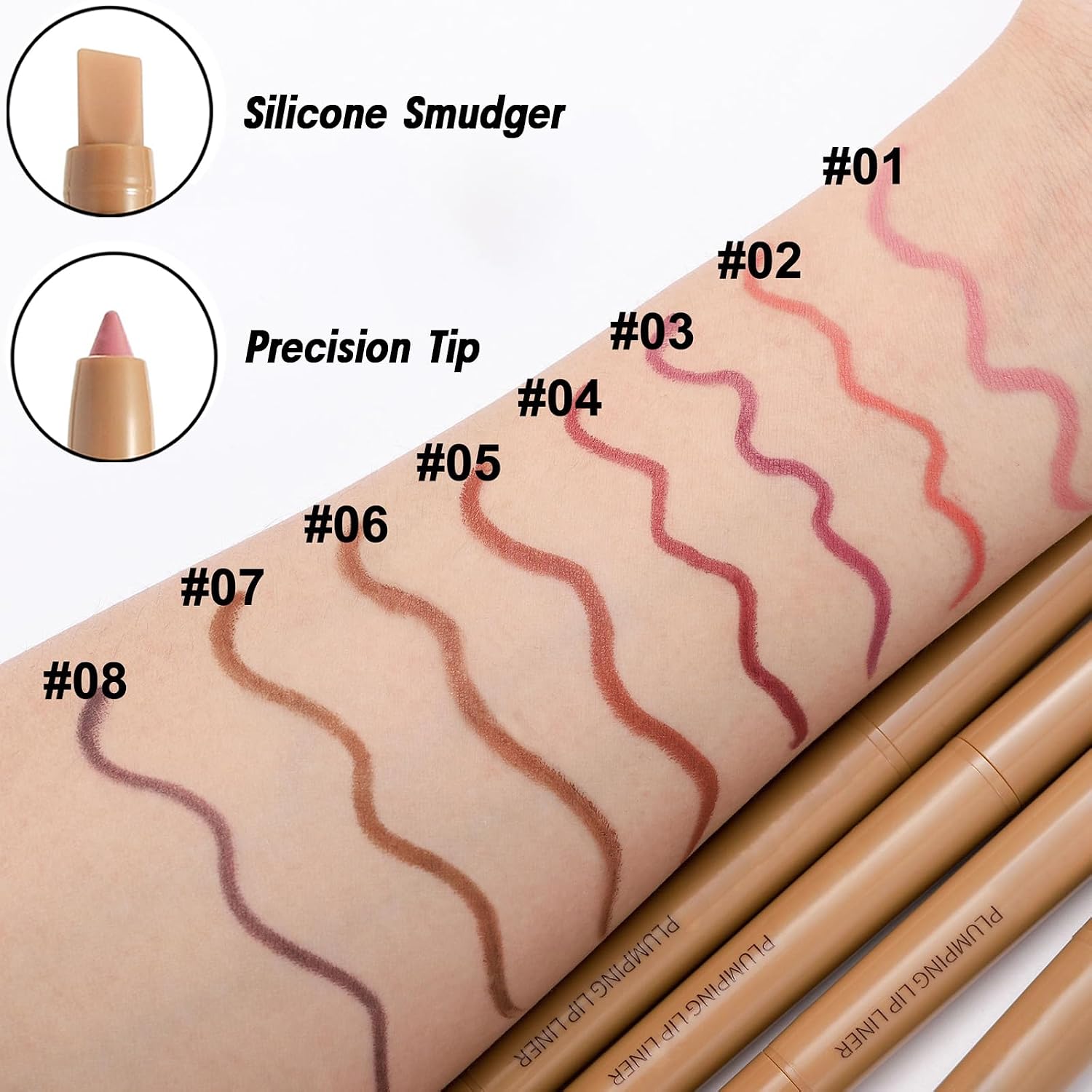 Lápis delineador labial batom fosco com borrão (01 rosa salmão) - Imagem 6