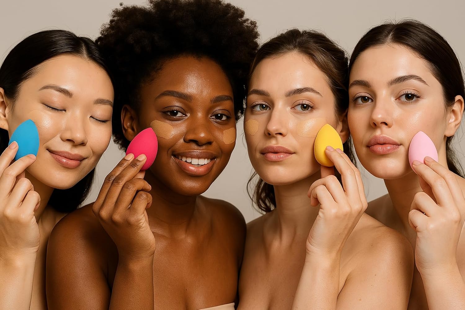 Kit 6 Esponjas de Maquiagem Formatos Variados Beauty Blender Coloridas - Imagem 7