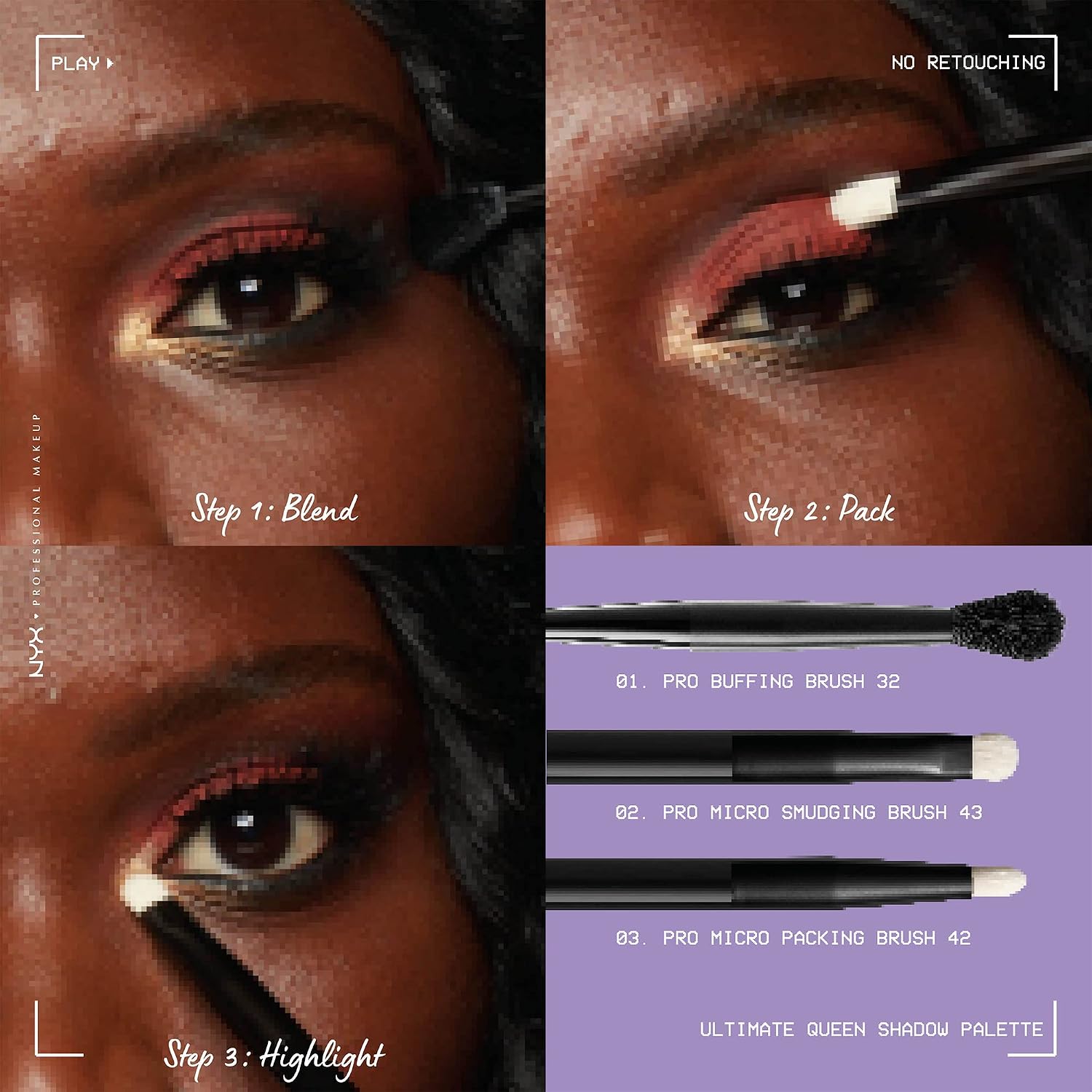 NYX PROFESSIONAL MAKEUP Ultimate Shadow Palette, Eyeshadow Palette - Ultimate Queen - Imagem 7