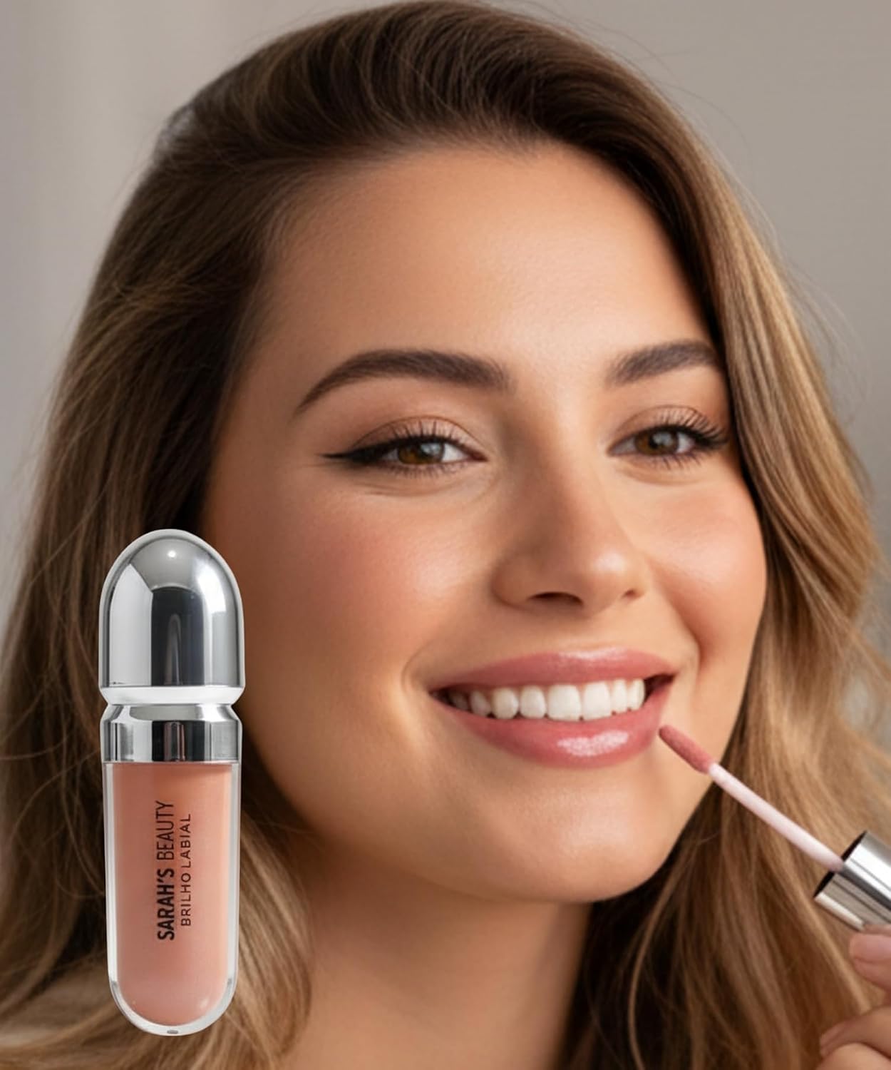 Gloss Labial, Brilho Intenso Espelhado, Hidratação Prolongada, Textura Leve. Ref: S6131B-1 Maquiagem (COR 2) - Imagem 2