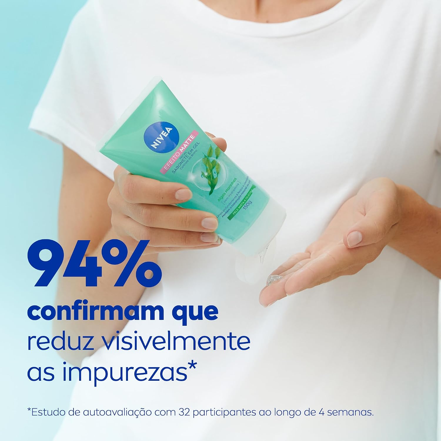 NIVEA Sabonete Facial em Gel Purificante Efeito Matte 150g, Limpeza Profunda, Controla Oleosidade, Poros Limpos, Pele Mista e Oleosa - Imagem 3