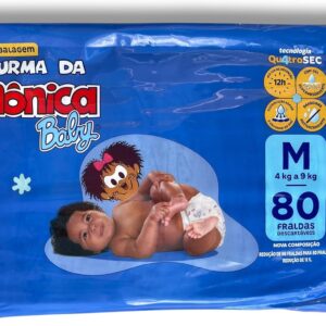 Fralda Descartavel Turma Da Monica Baby M 80 Infantil Pacote Giga (Médio)