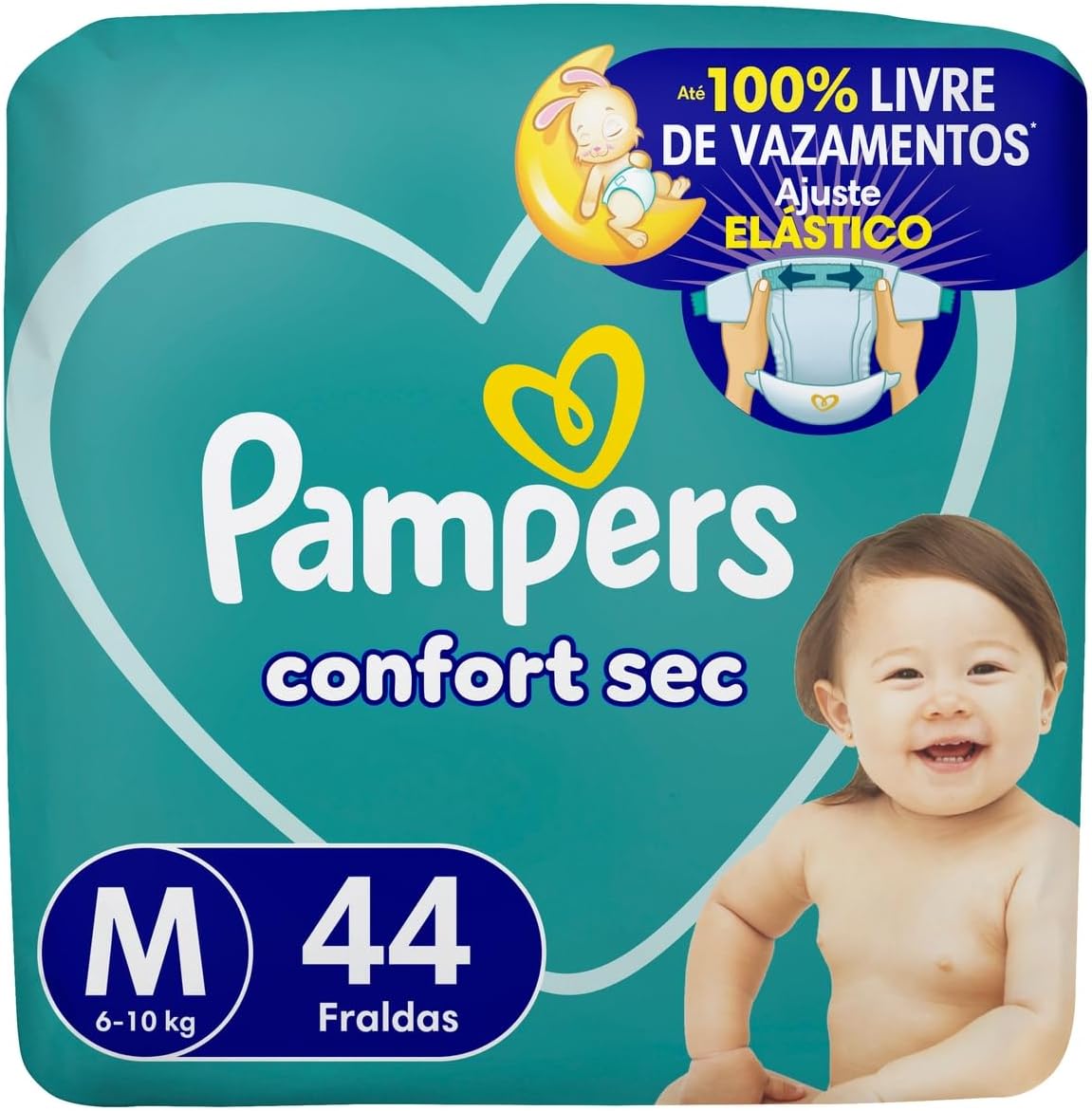 Fralda Pampers Confort Sec Tamanho M 44 Unidades | Descartável super seca