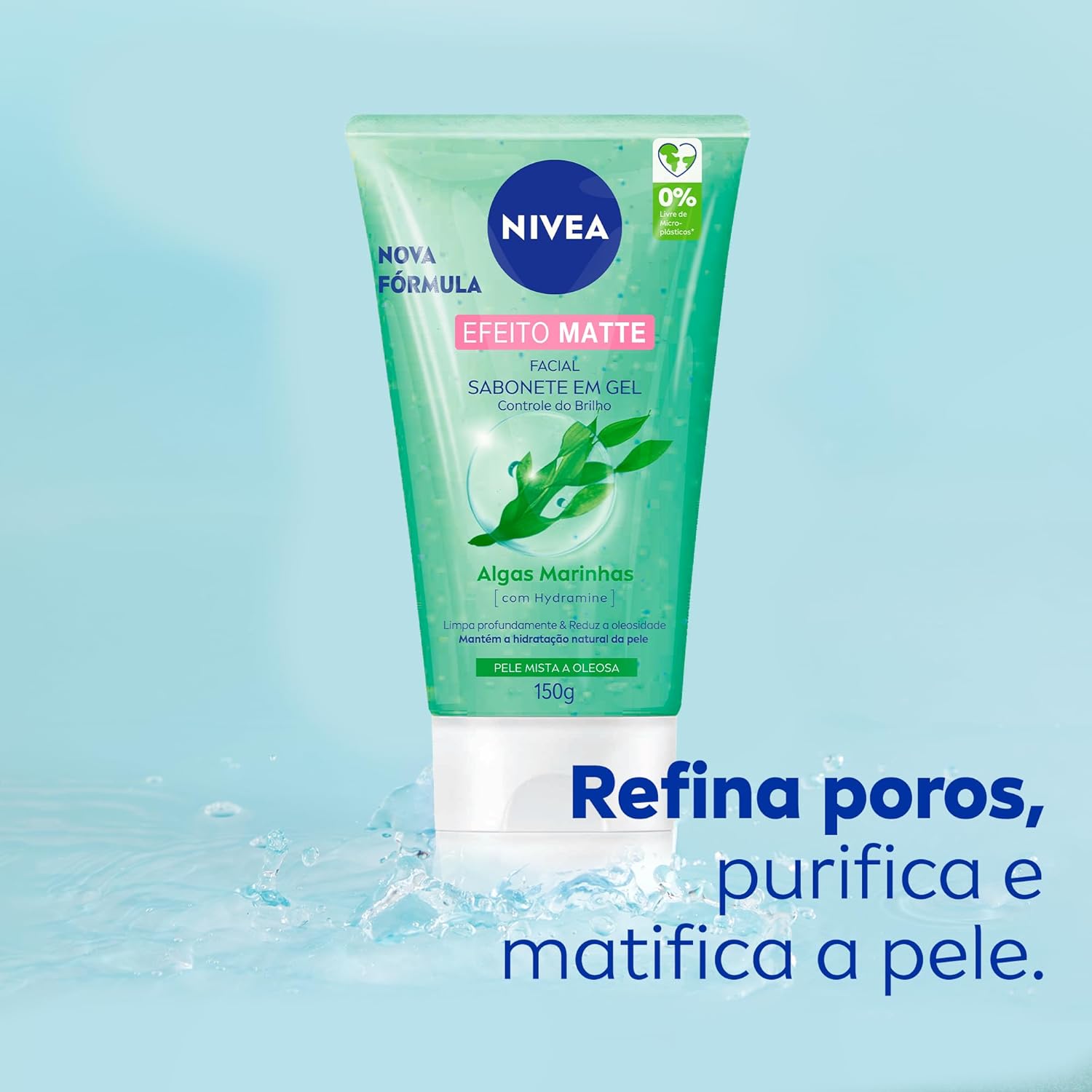 NIVEA Sabonete Facial em Gel Purificante Efeito Matte 150g, Limpeza Profunda, Controla Oleosidade, Poros Limpos, Pele Mista e Oleosa - Imagem 5