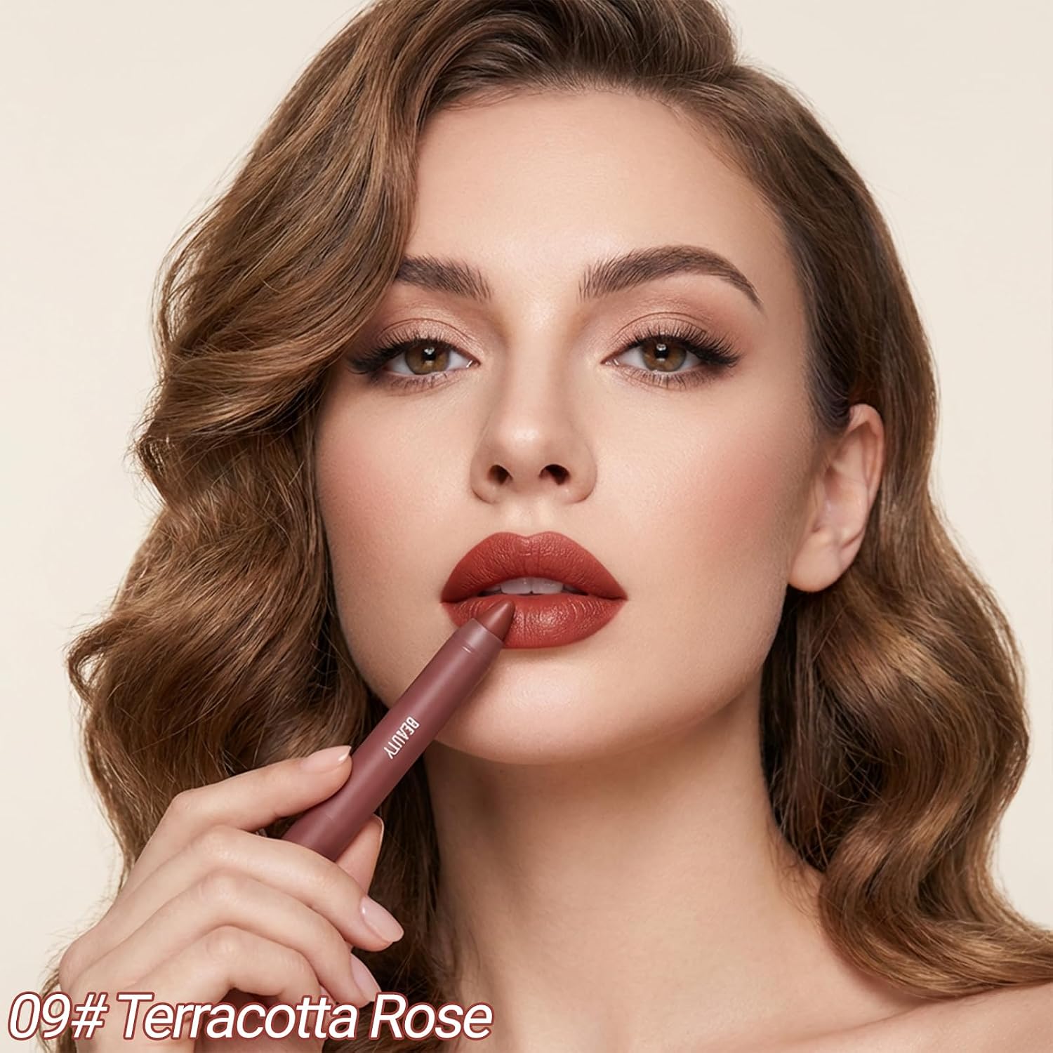 Erinde Delineador labial fosco para mulheres, lápis de delineador labial natural nude, batom neutro, liplinador, impermeável, à prova de manchas de longa duração, vegano e livre de crueldade, rosa - Imagem 3