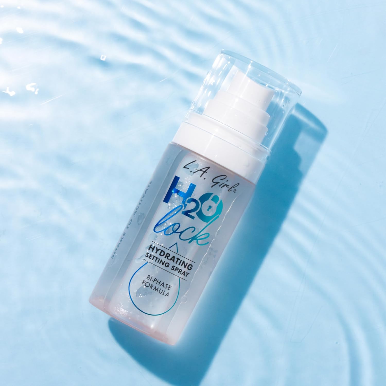 L.A. Girl Spray H2O Lock Setting Spray, hidratante bifásico para maquiagem com Aloe Vera, vitamina E, extrato de pepino, acabamento orvalhado, longa duração G97882 - Imagem 7