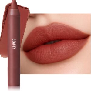 Erinde Delineador labial fosco para mulheres, lápis de delineador labial natural nude, batom neutro, liplinador, impermeável, à prova de manchas de longa duração, vegano e livre de crueldade, rosa