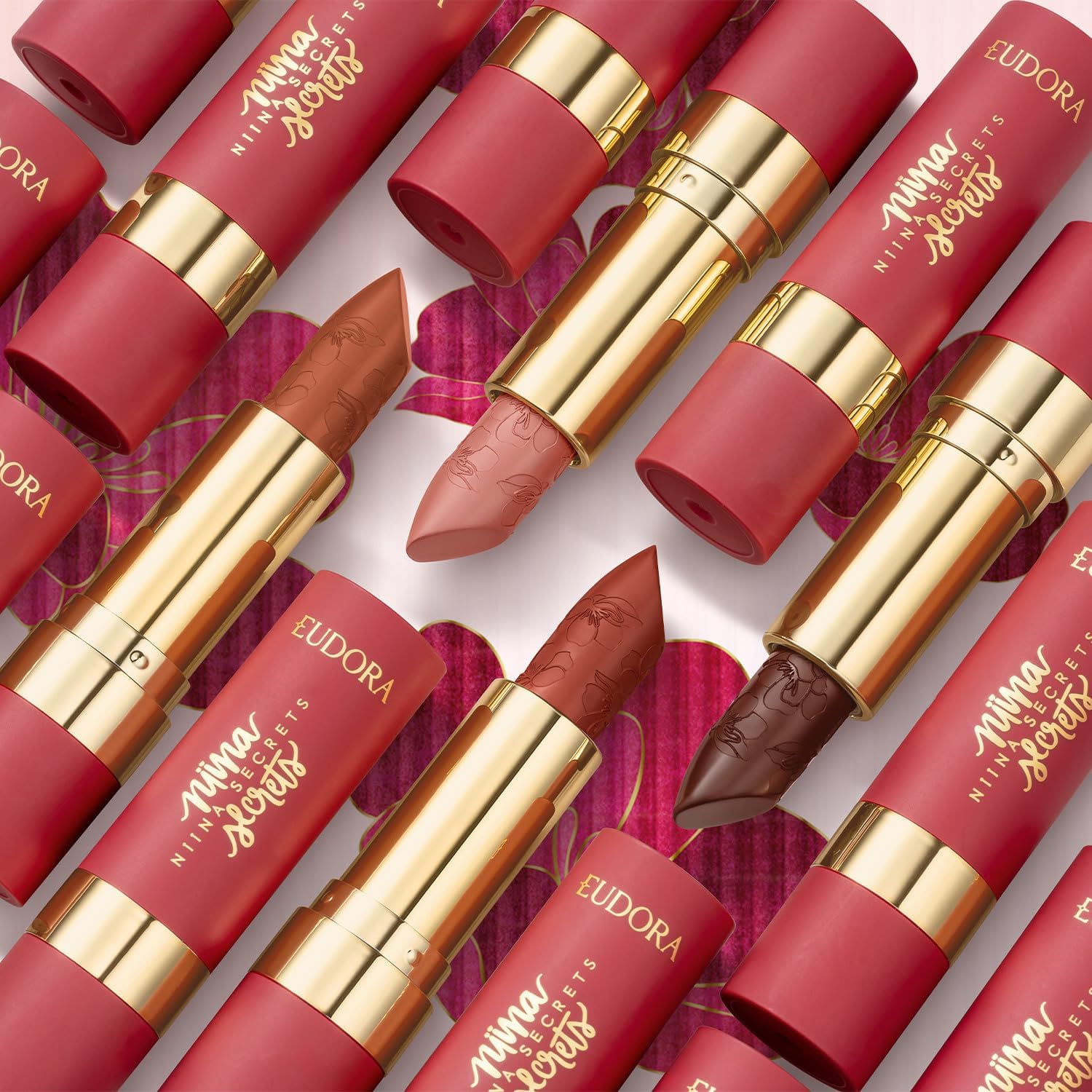 Eudora Niina Secrets Soft Petals Batom Vermelho Romântico 3,8g - Imagem 5