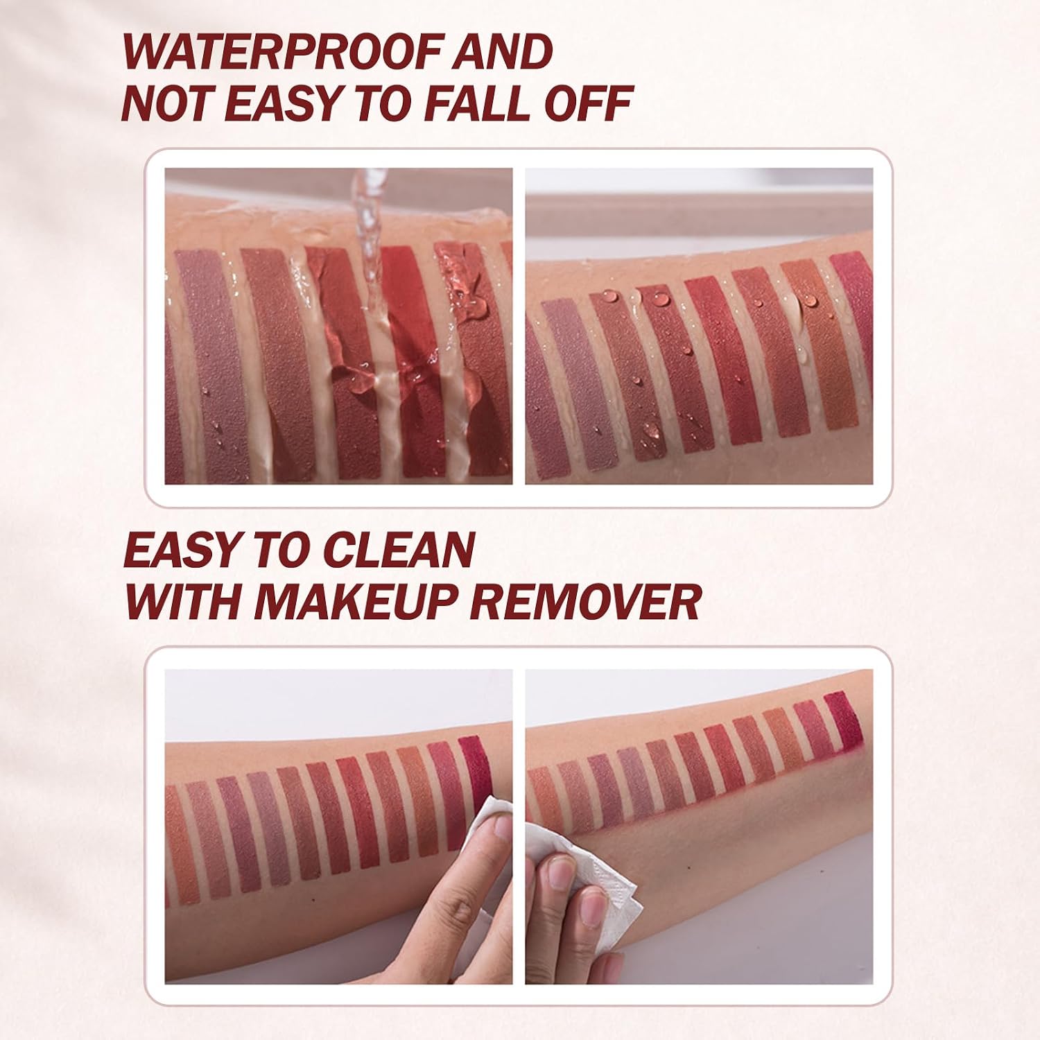 Erinde Delineador labial fosco para mulheres, lápis de delineador labial natural nude, batom neutro, liplinador, impermeável, à prova de manchas de longa duração, vegano e livre de crueldade, rosa - Imagem 6