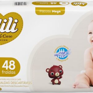 Mili Fralda Infantil Love & Care Tamanho G, Alta Absorção, Ajuste Confortável, 48 Unidades