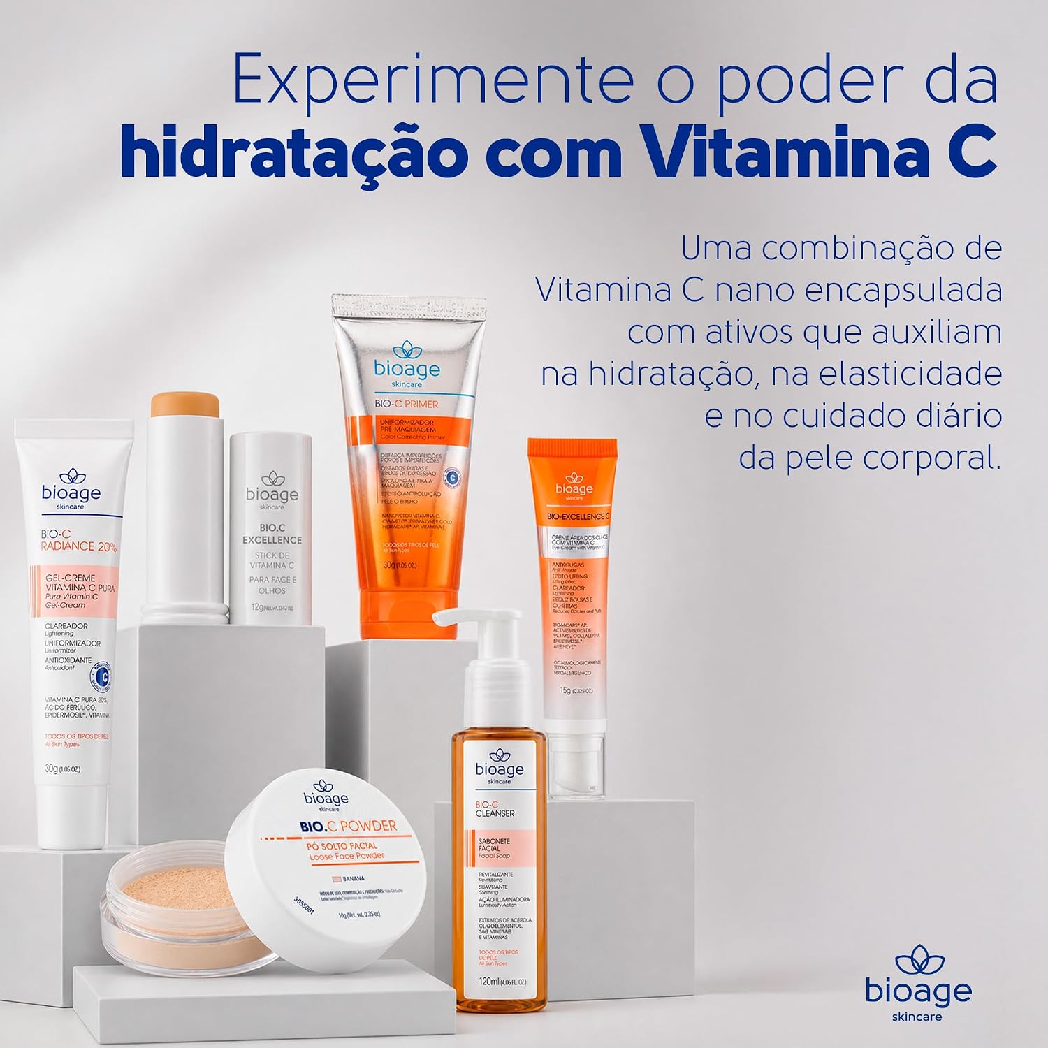 Bioage Bio-C Primer Facial Uniformizador 30g - Primer Pré-Maquiagem Efeito Matte Desmaquilante Fixador com Vitamina C Escudo Antipoluição - Imagem 7