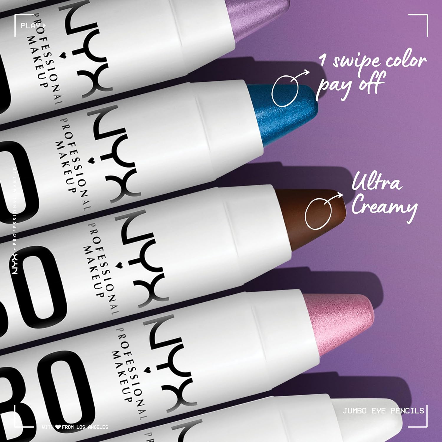 Lápis Sombra Nyx Jumbo Black 601 Eye Pencil Olhos - Imagem 3