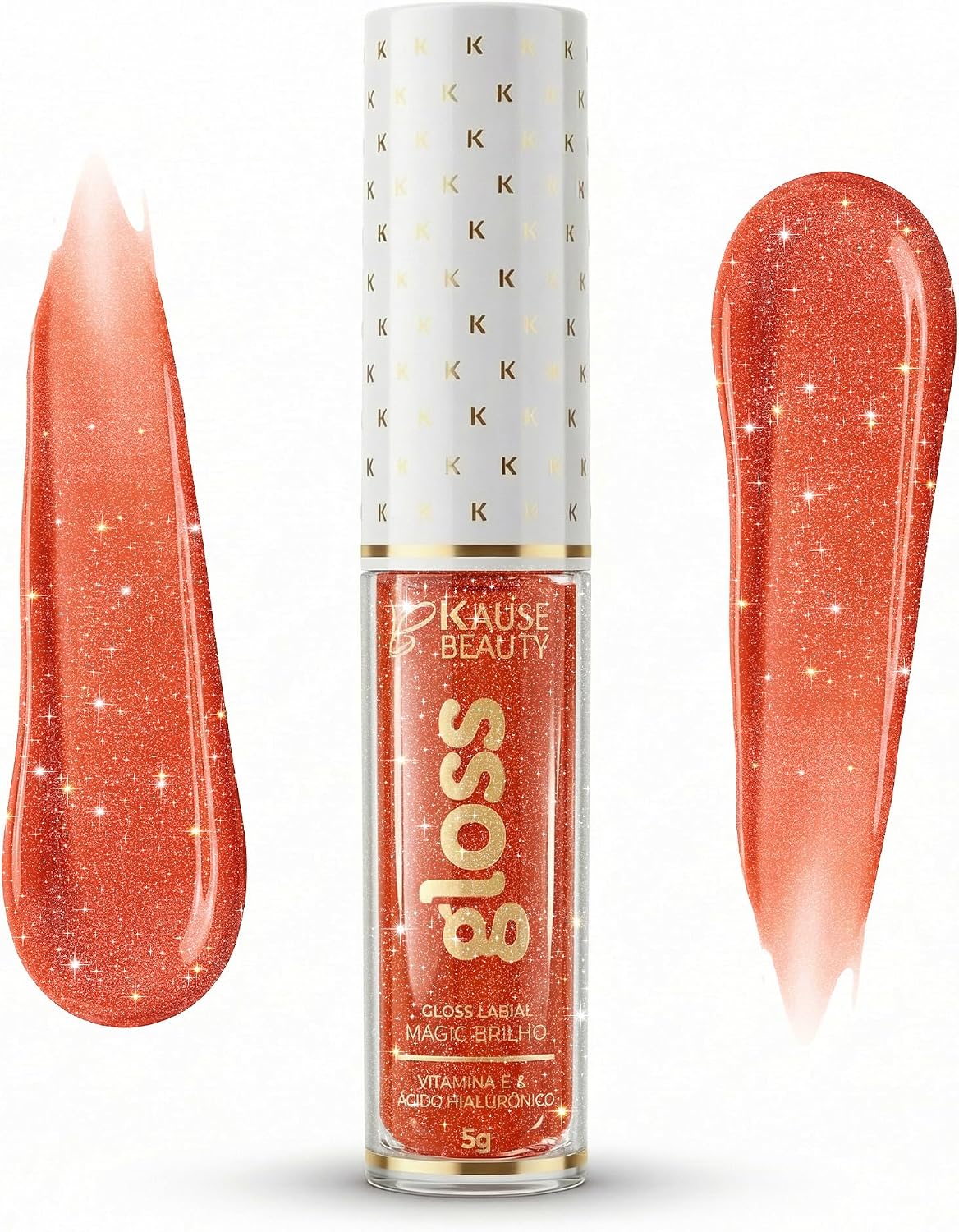 Gloss Labial Cristal Clear Kause Be | Brilho Natural com Ácido Hialurônico e Vitamina E | Hidratante, Textura Confortável e Não Pegajosa | Pode Usar Sozinho ou Sobre Batom (Beijo de Canela)