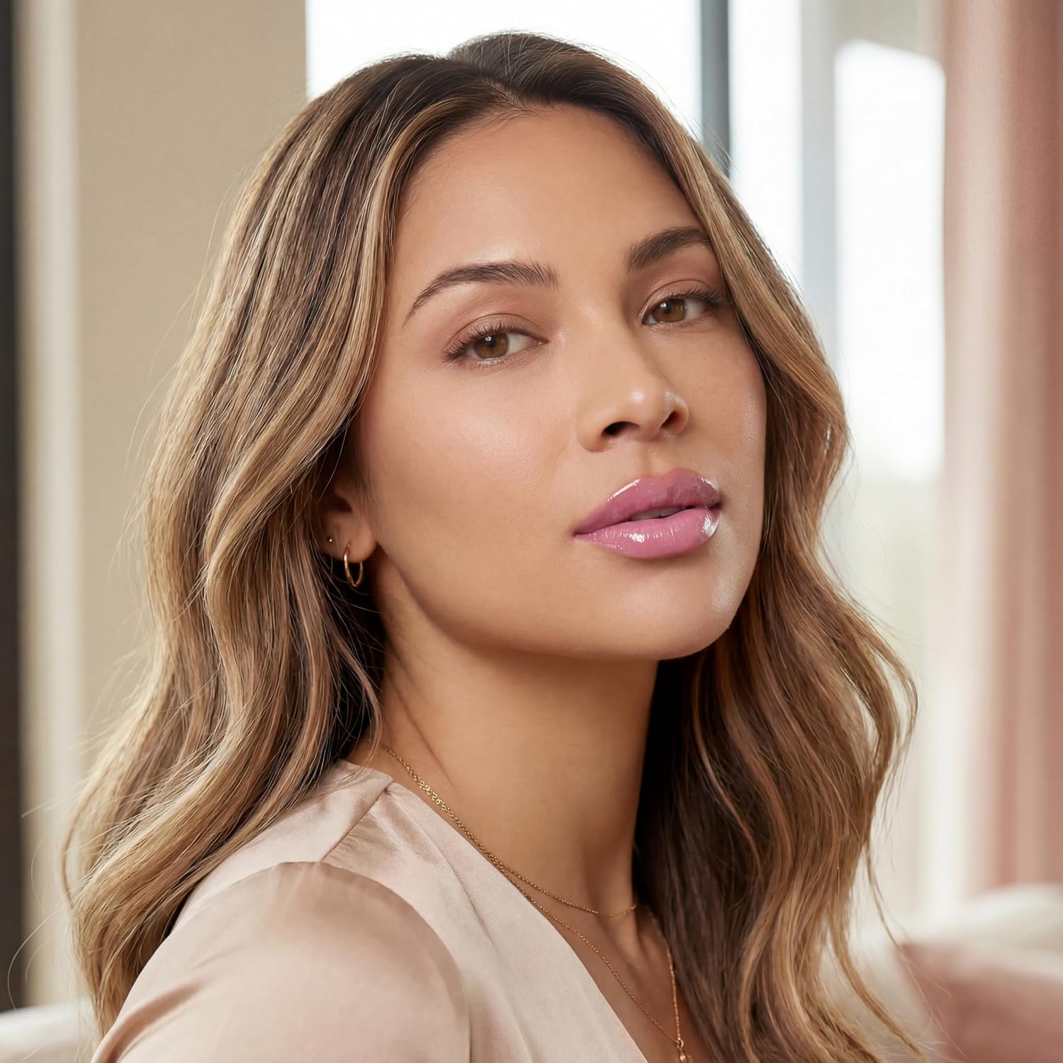 Gloss Labial Cristal Clear Kause Be | Brilho Natural com Ácido Hialurônico e Vitamina E | Hidratante, Textura Confortável e Não Pegajosa | Pode Usar Sozinho ou Sobre Batom (Rose Gold) - Imagem 6