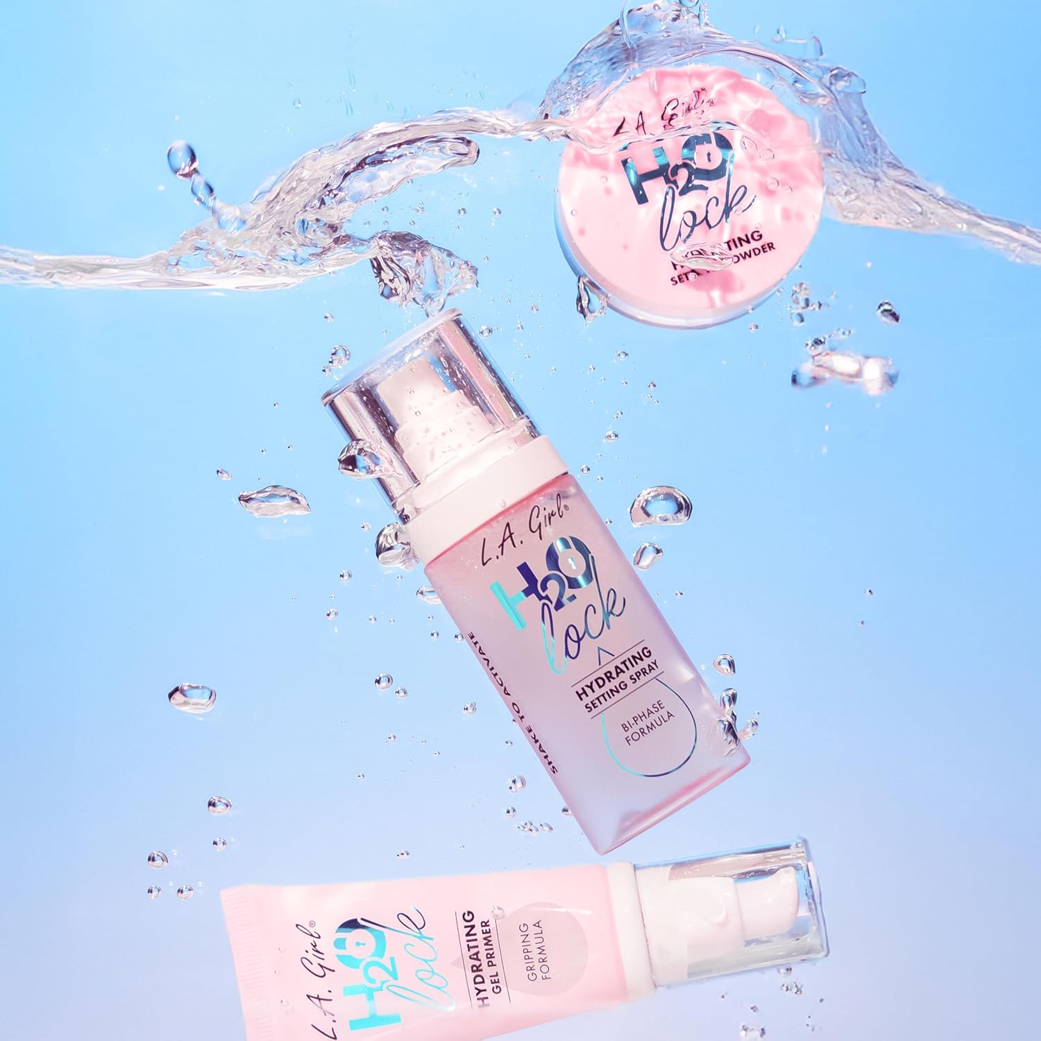 L.A. Girl Spray H2O Lock Setting Spray, hidratante bifásico para maquiagem com Aloe Vera, vitamina E, extrato de pepino, acabamento orvalhado, longa duração G97882 - Imagem 10