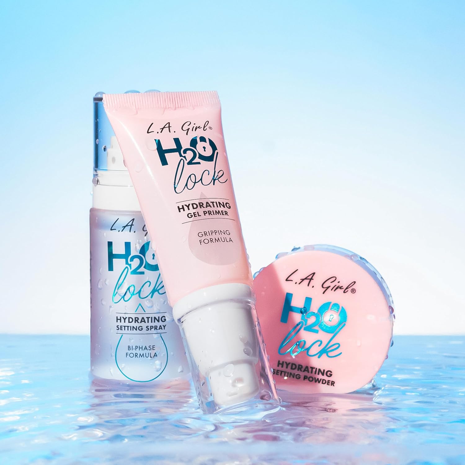 L.A. Girl Spray H2O Lock Setting Spray, hidratante bifásico para maquiagem com Aloe Vera, vitamina E, extrato de pepino, acabamento orvalhado, longa duração G97882 - Imagem 9