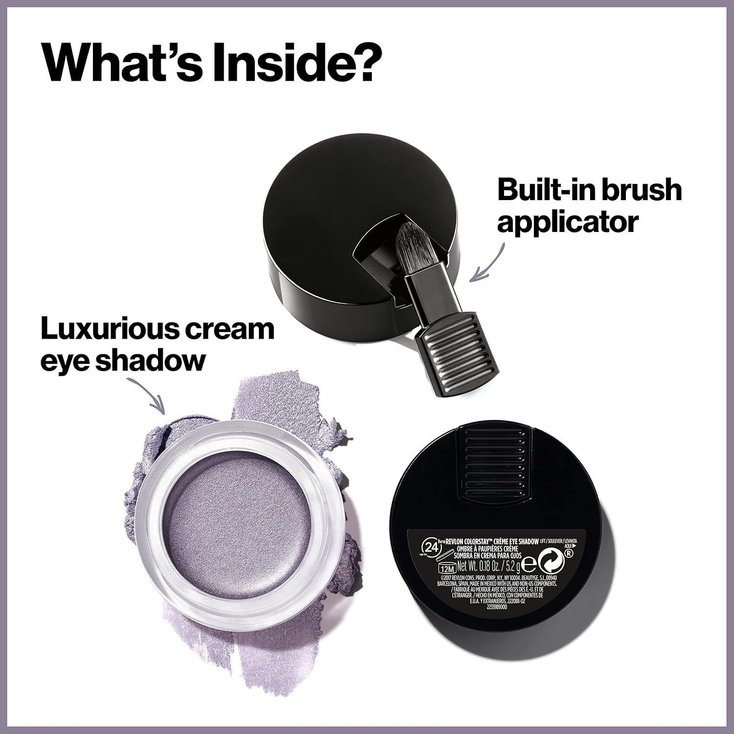 Crème Eyeshadow by Revlon, ColorStay 24 Hour Eye Makeup, Highly Pigmented Cream Formula in Blendable Matte & Shimmer Finishes, 750 Vanilla, 0.18 Oz - Imagem 7