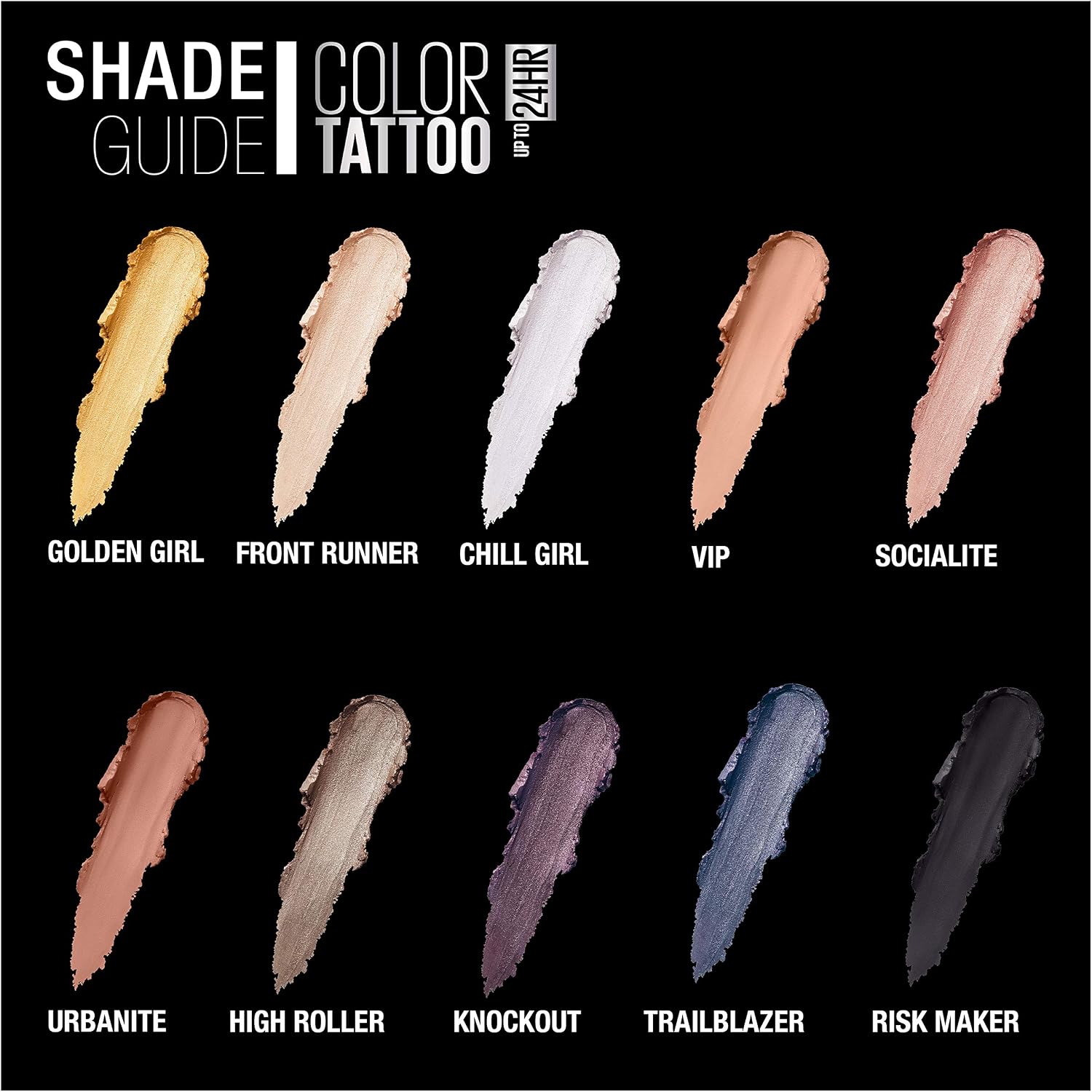 Maybelline New York Color Tattoo 24 Hour Longwear Cream Eyeshadow Makeup, Front Runner, 1 Count - Imagem 4