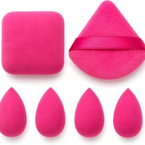 Kit 6 Esponjas de Maquiagem Beauty Blender Puff para Base Corretivo e Pó