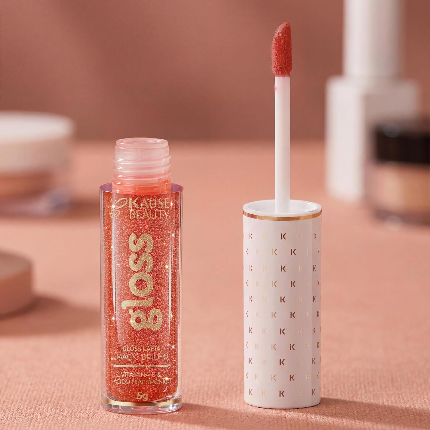 Gloss Labial Cristal Clear Kause Be | Brilho Natural com Ácido Hialurônico e Vitamina E | Hidratante, Textura Confortável e Não Pegajosa | Pode Usar Sozinho ou Sobre Batom (Beijo de Canela) - Imagem 2