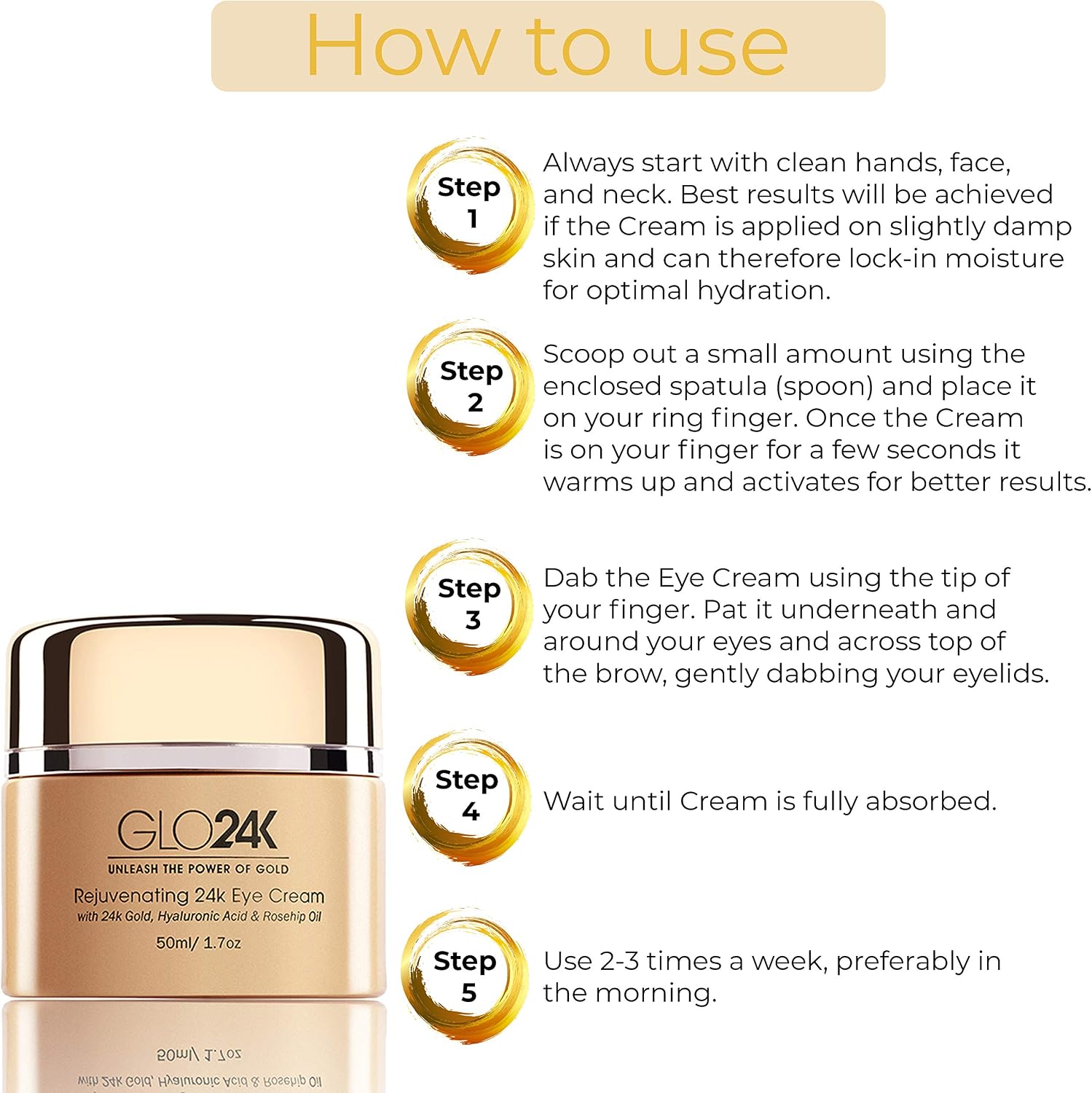 GLO24K Conclua Eye Care Set com nosso 24k instantâneo Facelift Cream, Creme para os olhos, e Eye Serum. - Imagem 7