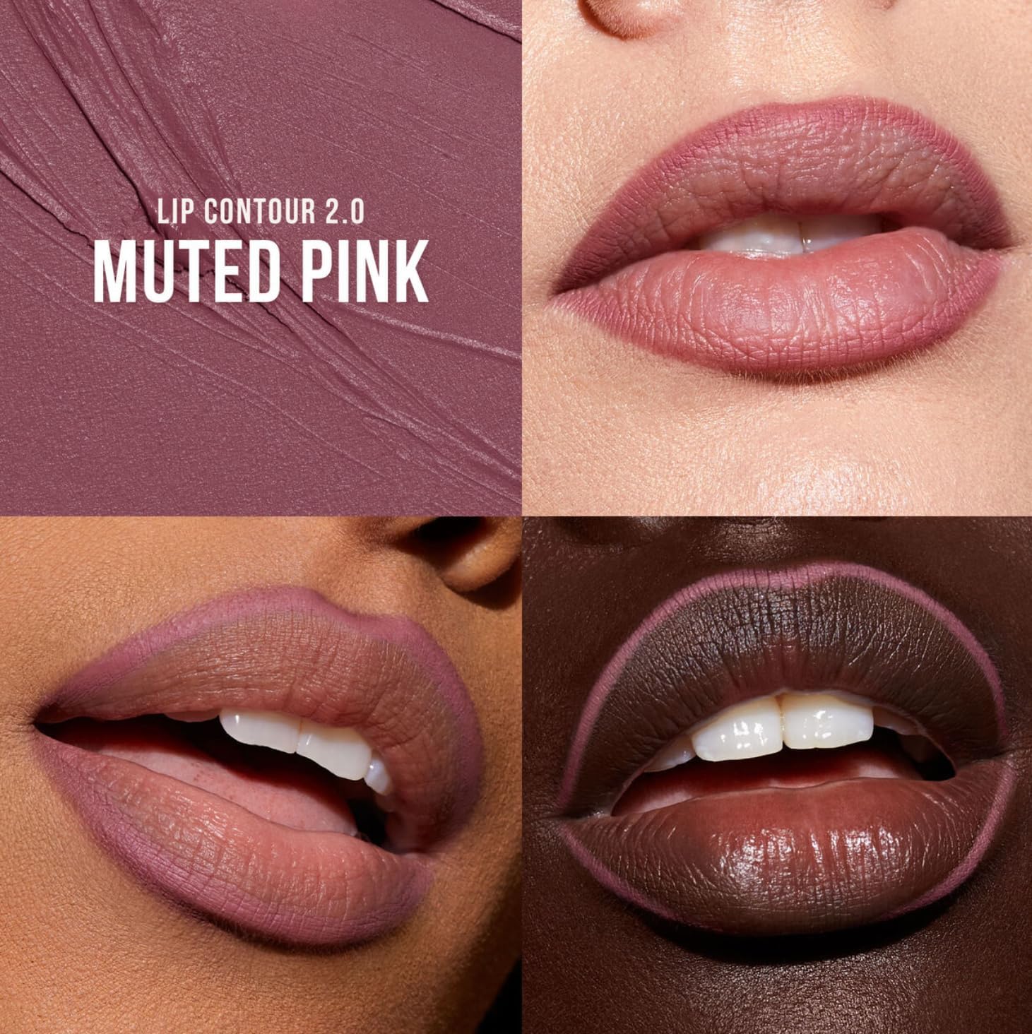 Huda Lip Contour Duo Rosa Blushed - 2 mini lápis labiais em rosa suave e marrom rosado - Imagem 3
