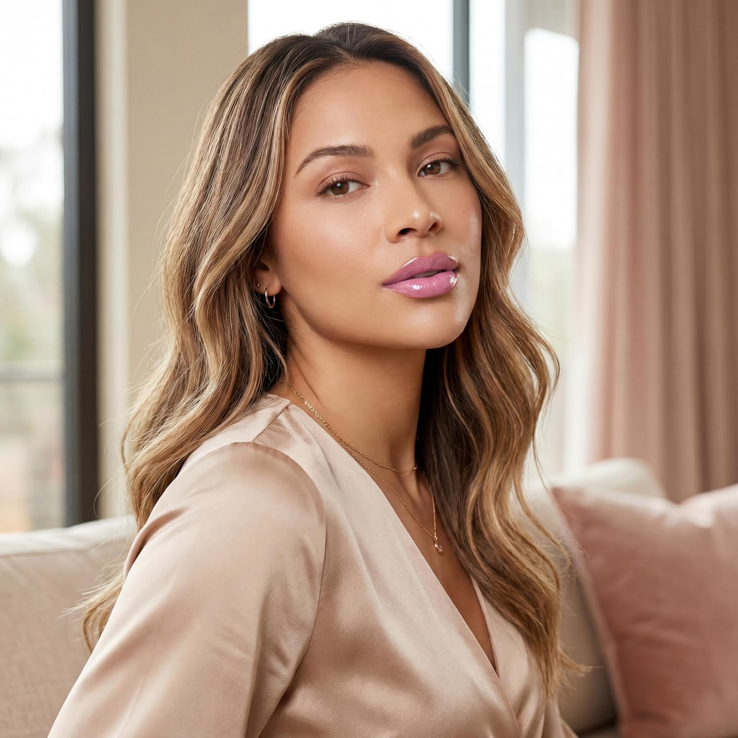 Gloss Labial Cristal Clear Kause Be | Brilho Natural com Ácido Hialurônico e Vitamina E | Hidratante, Textura Confortável e Não Pegajosa | Pode Usar Sozinho ou Sobre Batom (Rose Gold) - Imagem 5