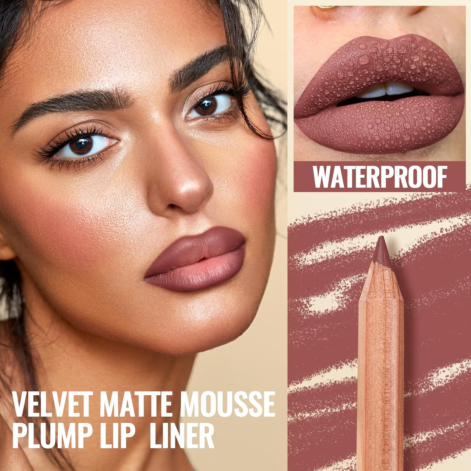 Pudaier Conjunto de delineador labial fosco para mulheres, maquiagem labial de longa duração, kit de delineador labial suave com 6 cores, lápis delineador labial à prova d'água para definir e - Imagem 4