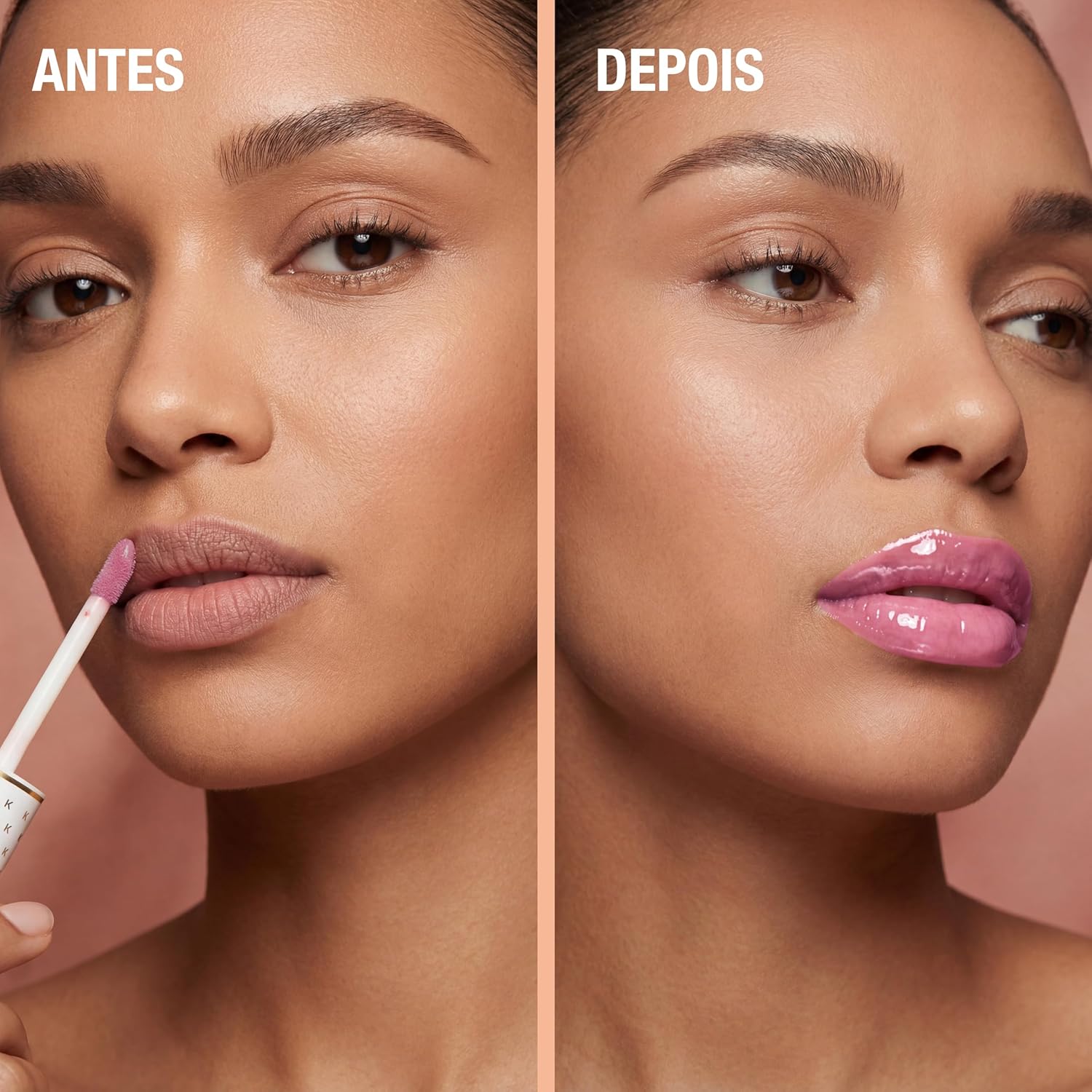 Gloss Labial Cristal Clear Kause Be | Brilho Natural com Ácido Hialurônico e Vitamina E | Hidratante, Textura Confortável e Não Pegajosa | Pode Usar Sozinho ou Sobre Batom (Rose Gold) - Imagem 3