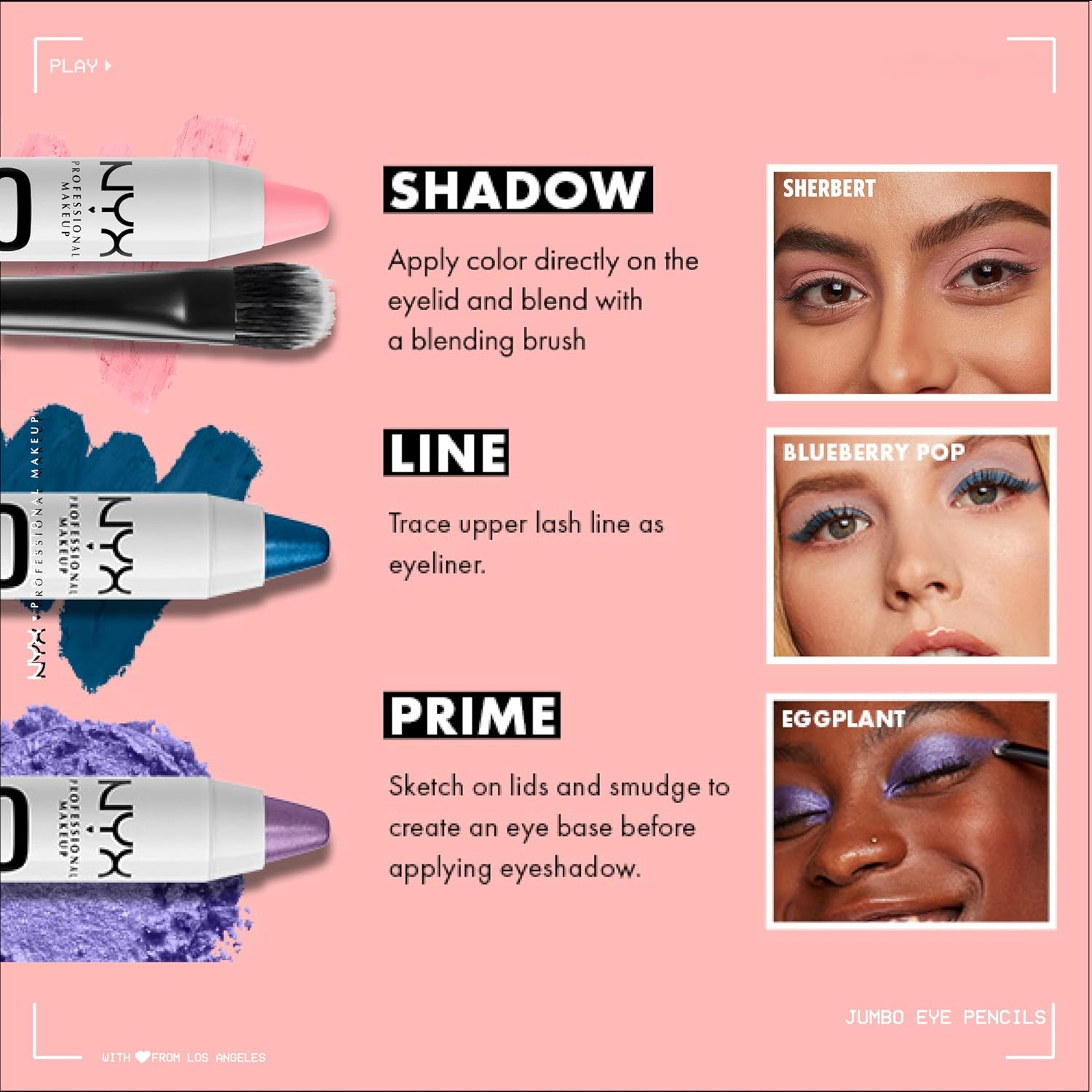 Lápis Sombra Nyx Jumbo Black 601 Eye Pencil Olhos - Imagem 6
