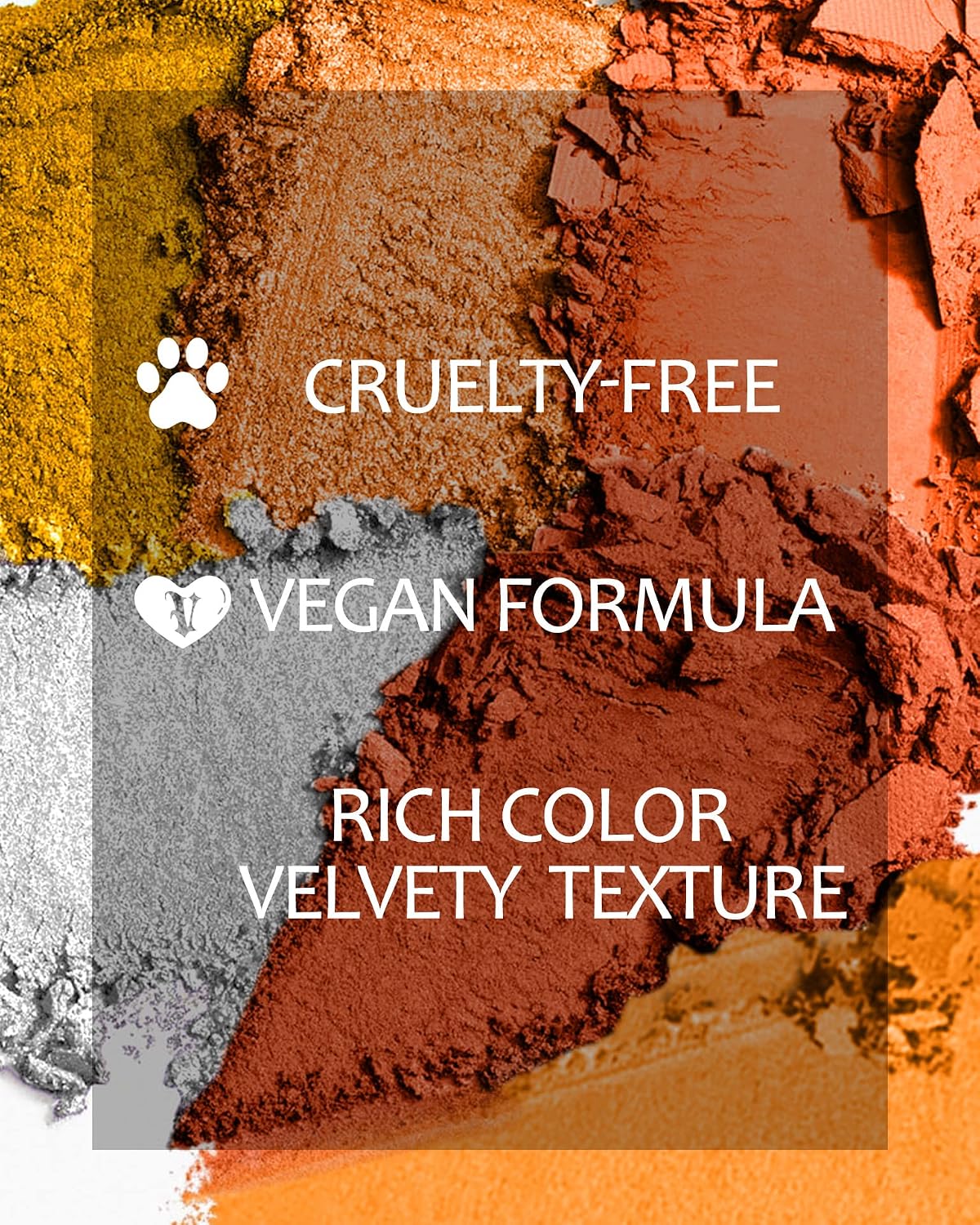 Matte Eyeshadow Palette 9 Colors,Orange Glitter Shimmer Naked Smokey Eye Shadow Blendable Long Lasting High Pigmented Powder Colorful Waterproof Makeup Palettes (#4 Orange) - Imagem 5
