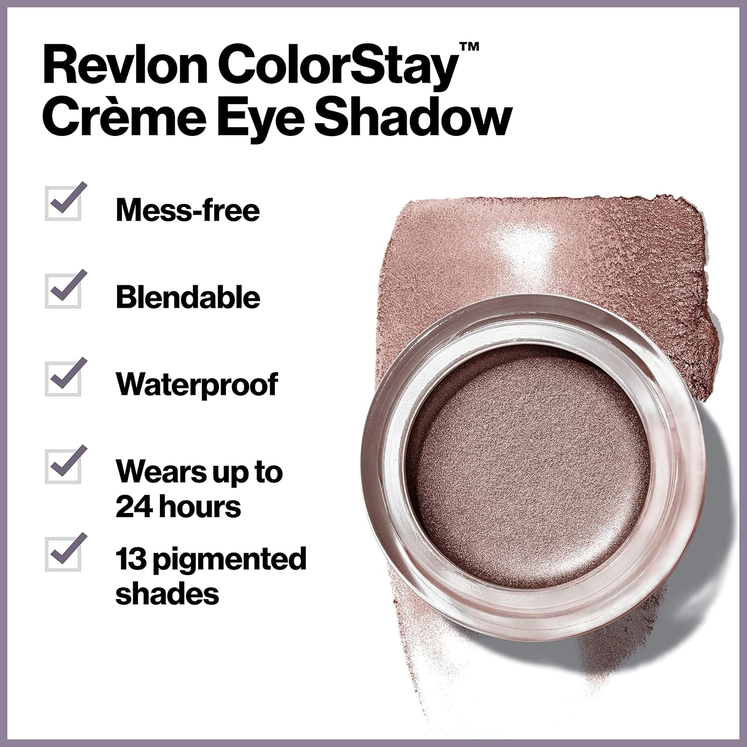 Crème Eyeshadow by Revlon, ColorStay 24 Hour Eye Makeup, Highly Pigmented Cream Formula in Blendable Matte & Shimmer Finishes, 750 Vanilla, 0.18 Oz - Imagem 6