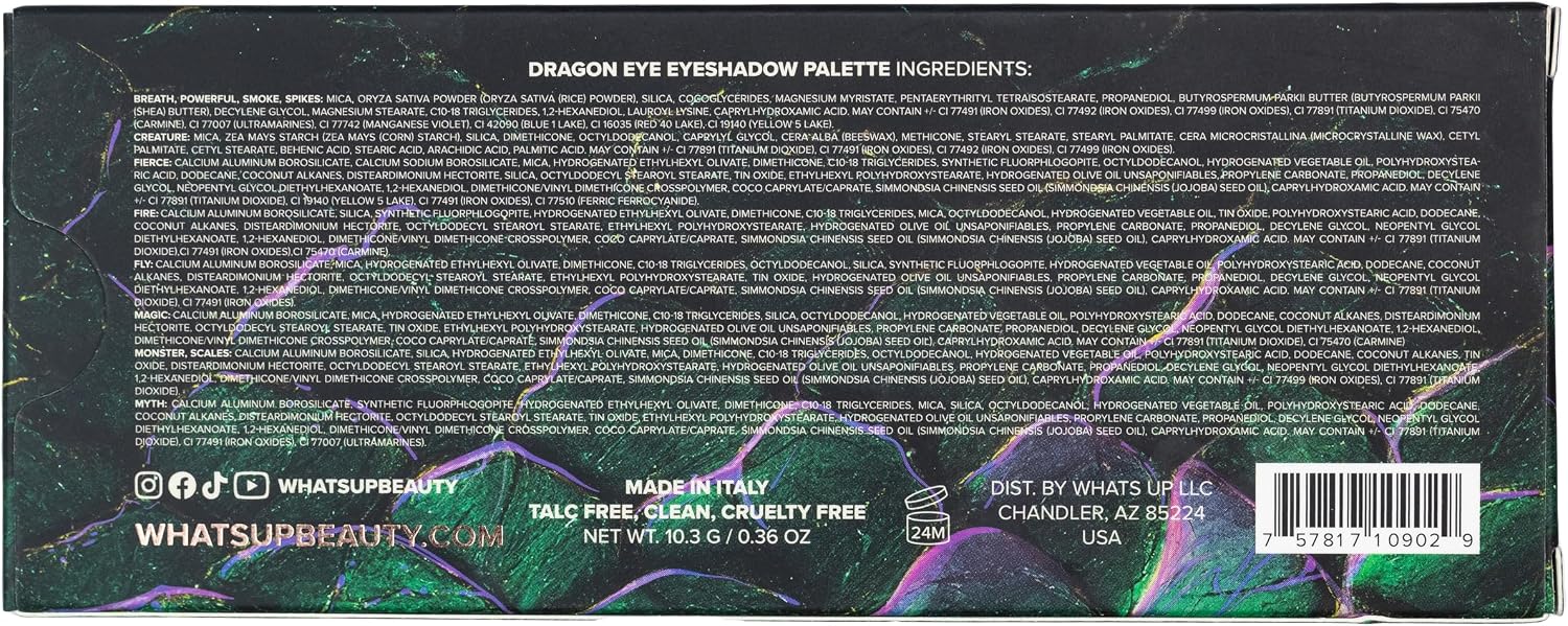 Whats Up Beauty - Dragon Eye Eyeshadow Palette Talc Free Clean Cruelty Free Made in Italy Makeup - Imagem 5