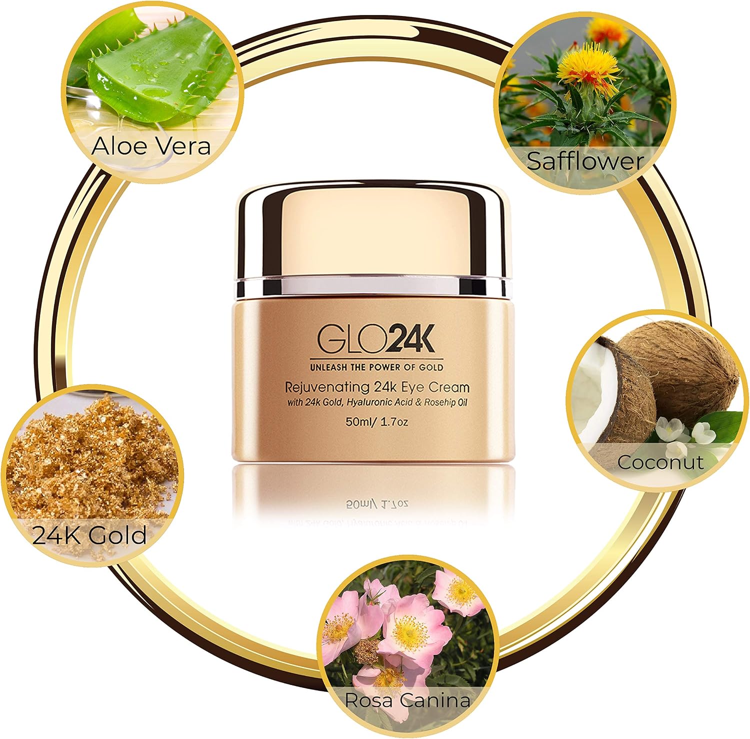 GLO24K Conclua Eye Care Set com nosso 24k instantâneo Facelift Cream, Creme para os olhos, e Eye Serum. - Imagem 4