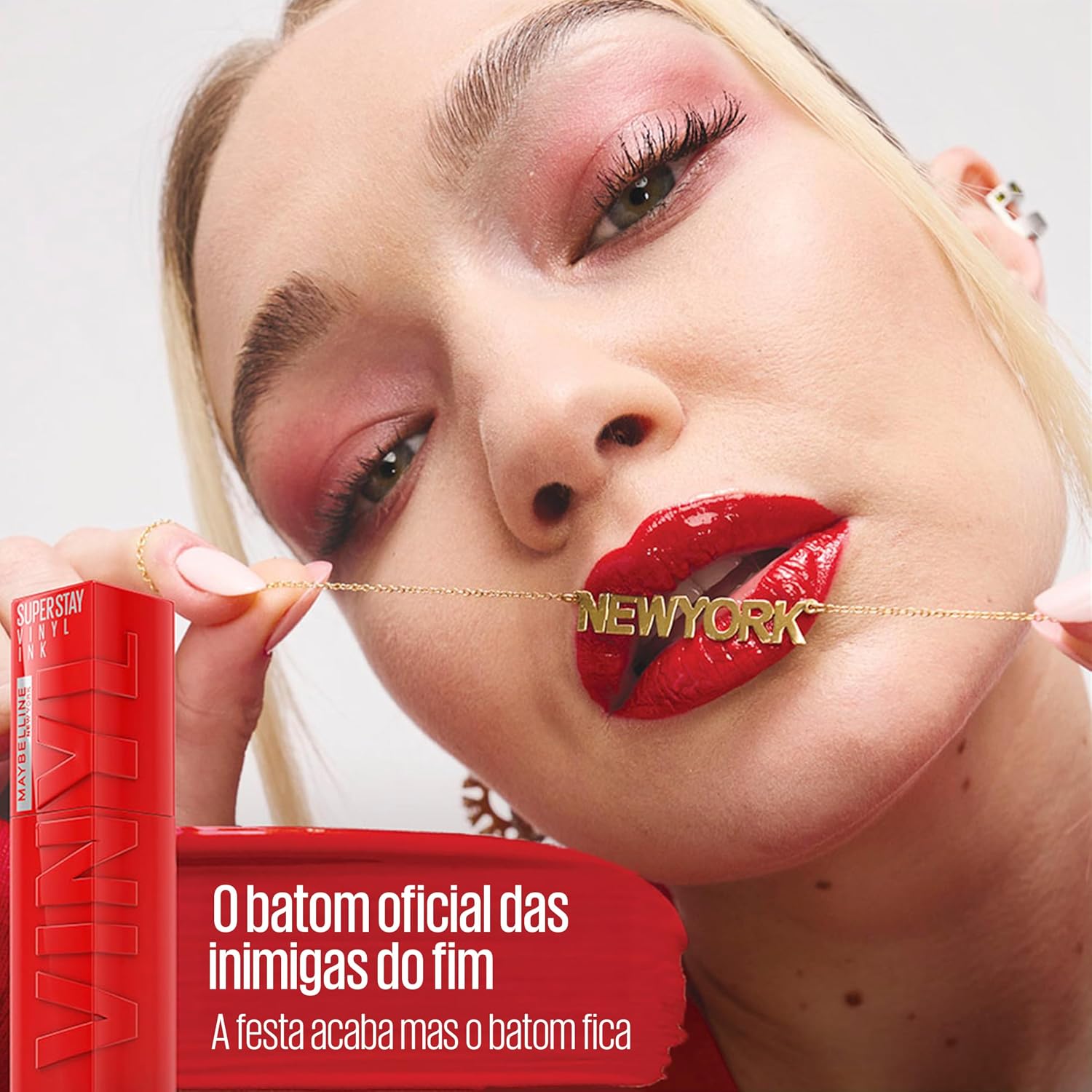 Maybelline NY SuperStay Vinyl Ink Batom Líquido, Longa Duração, Acabamento Vinil Espelhado e Efeito Gloss, Brilho Instantâneo, Conforto para os Lábios, Fórmula Vegana, Cor Red-Hot 4,2ml - Imagem 9