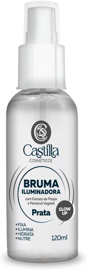 Bruma Iluminadora Prata Castilla 120mL – Fixa, Hidrata e Ilumina com Pitaya e Pantenol Vegetal