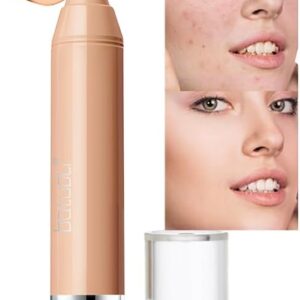 Lápis de cera corretivo, caneta corretiva de sombra clara para olheiras, manchas, marcas de acne, manchas e destaque de sobrancelhas, bastão cremoso para corretivo facial para mulheres